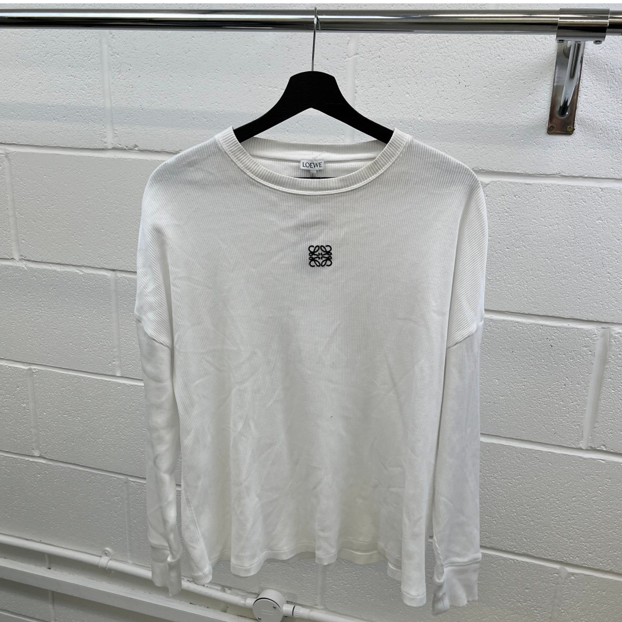 Men's Embroidered Logo T-Shirt White Size XXS