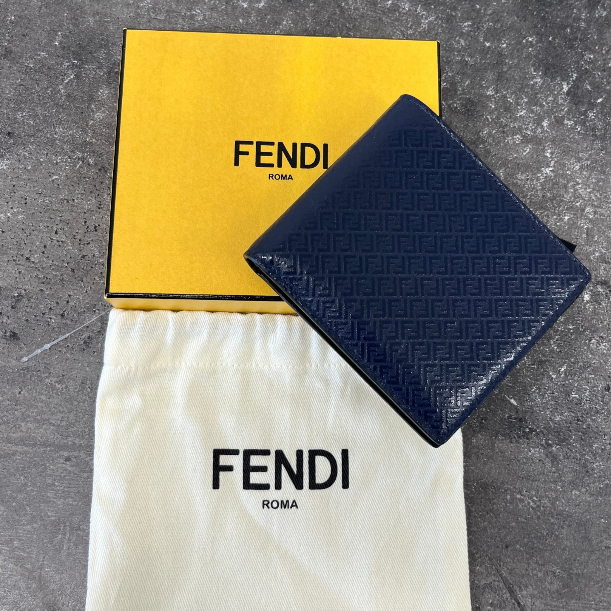 Men's Ff Embrossed Wallet Navy