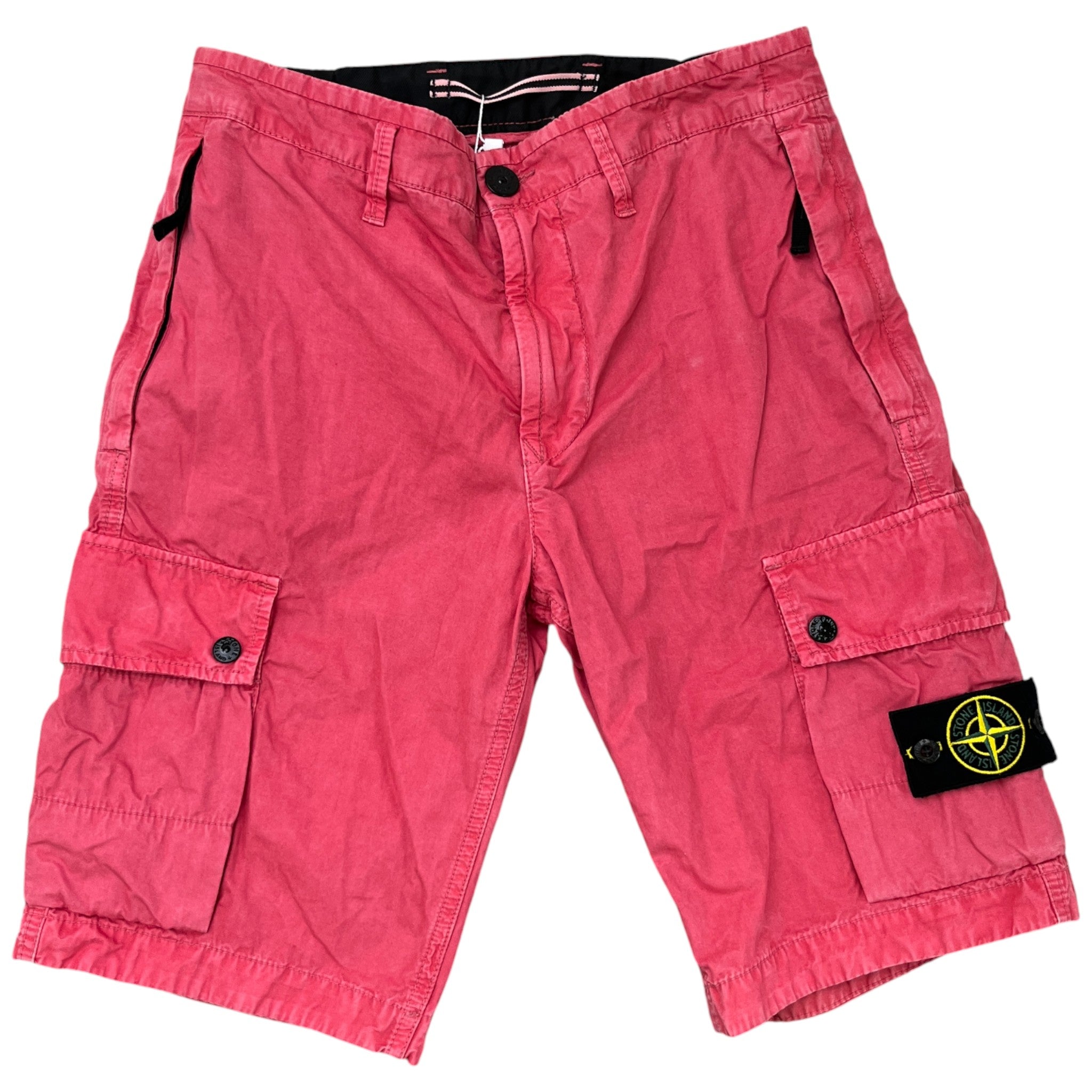 Men's Cargo Applique Logo Shorts Pink Size Waist 29"