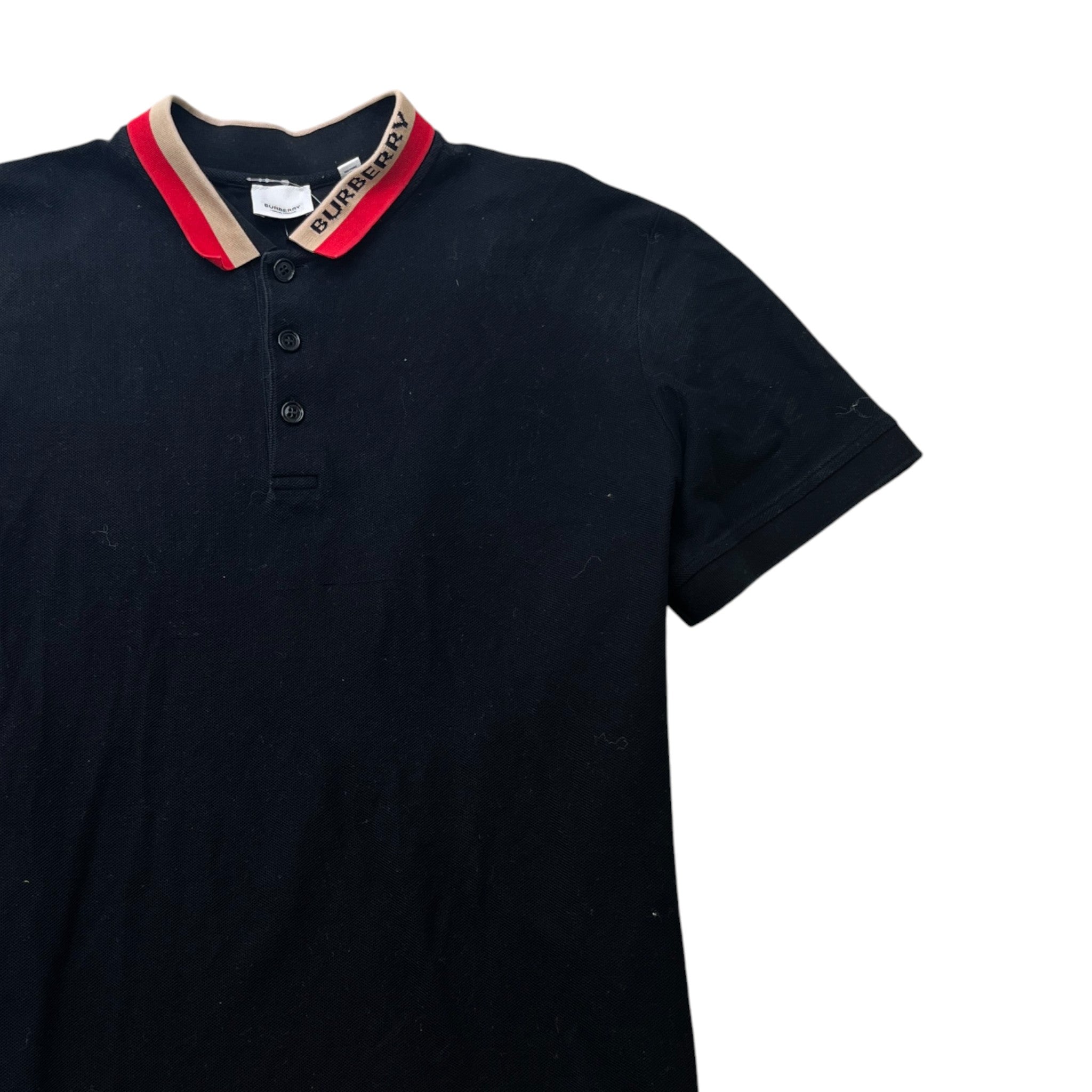 Men's Collar Logo Polo Shirt Black Size XXL