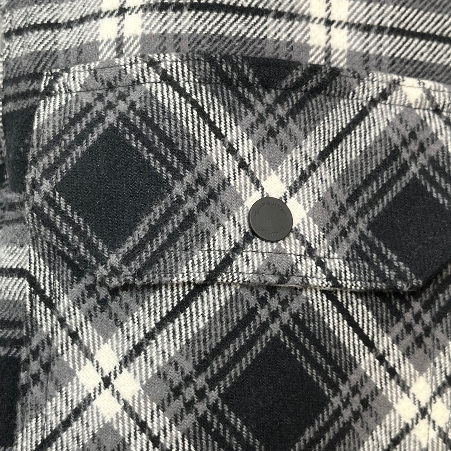 Men's Quilted Plaid Flannel Logo Jacket Black Size XXS
