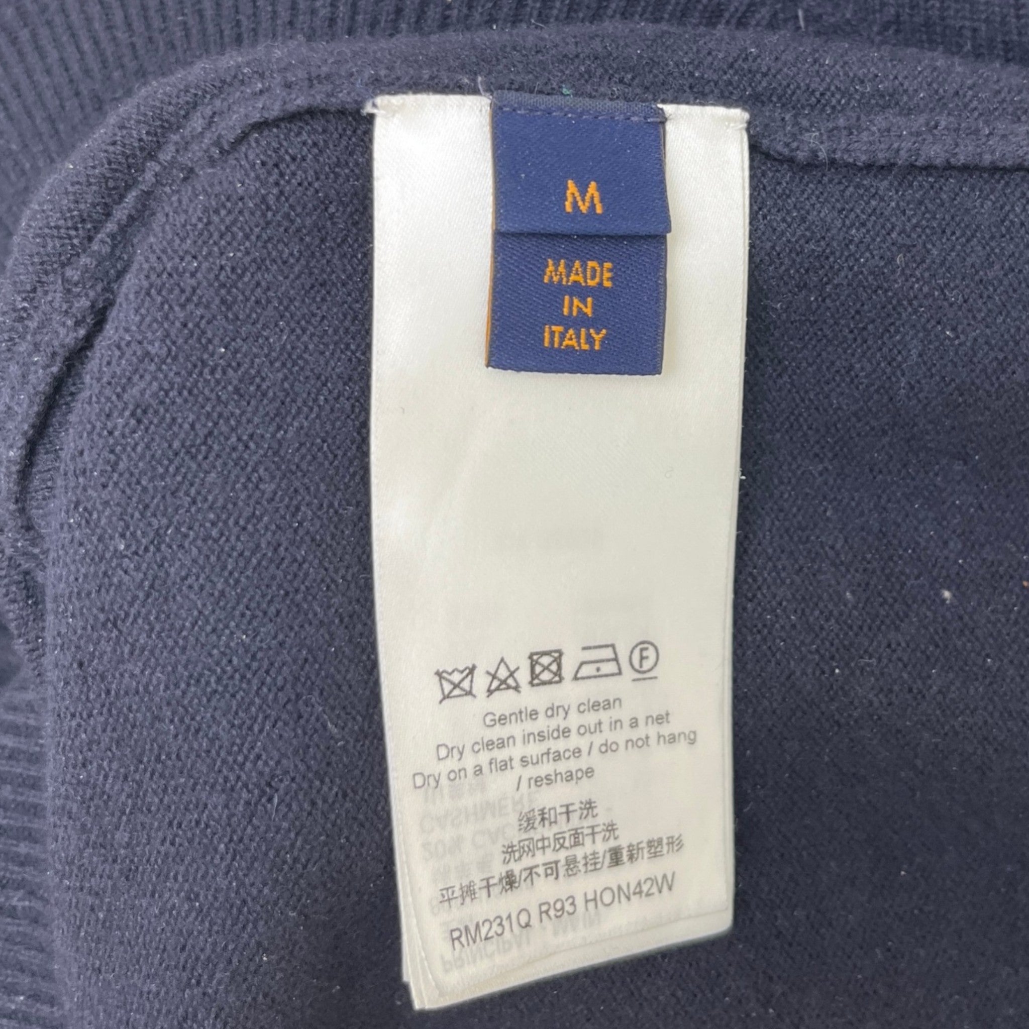 Men's Monogram Mix Cashmere Jumper Navy Size M