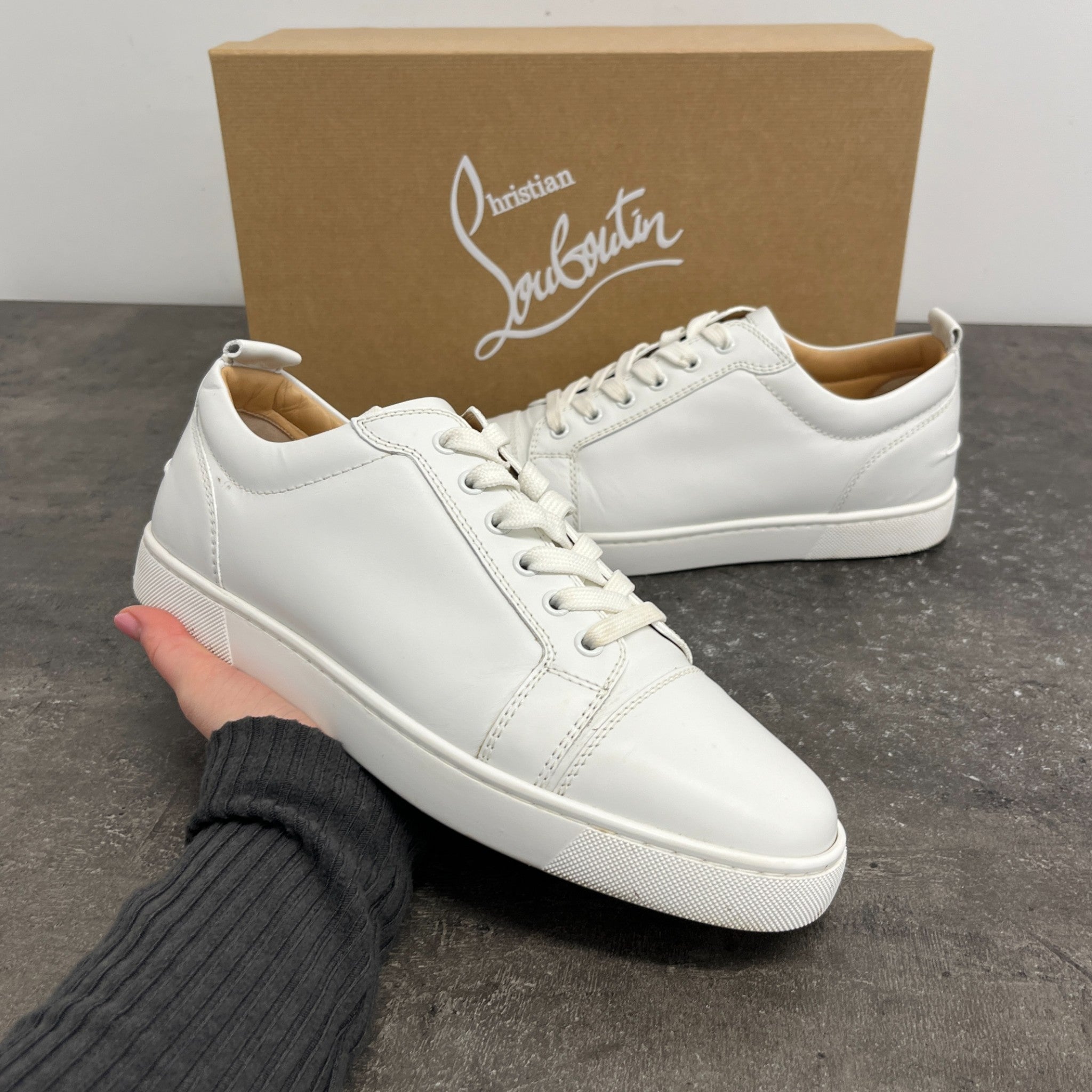 Men's Junior Low Trainers White Size EU 42 / UK 8