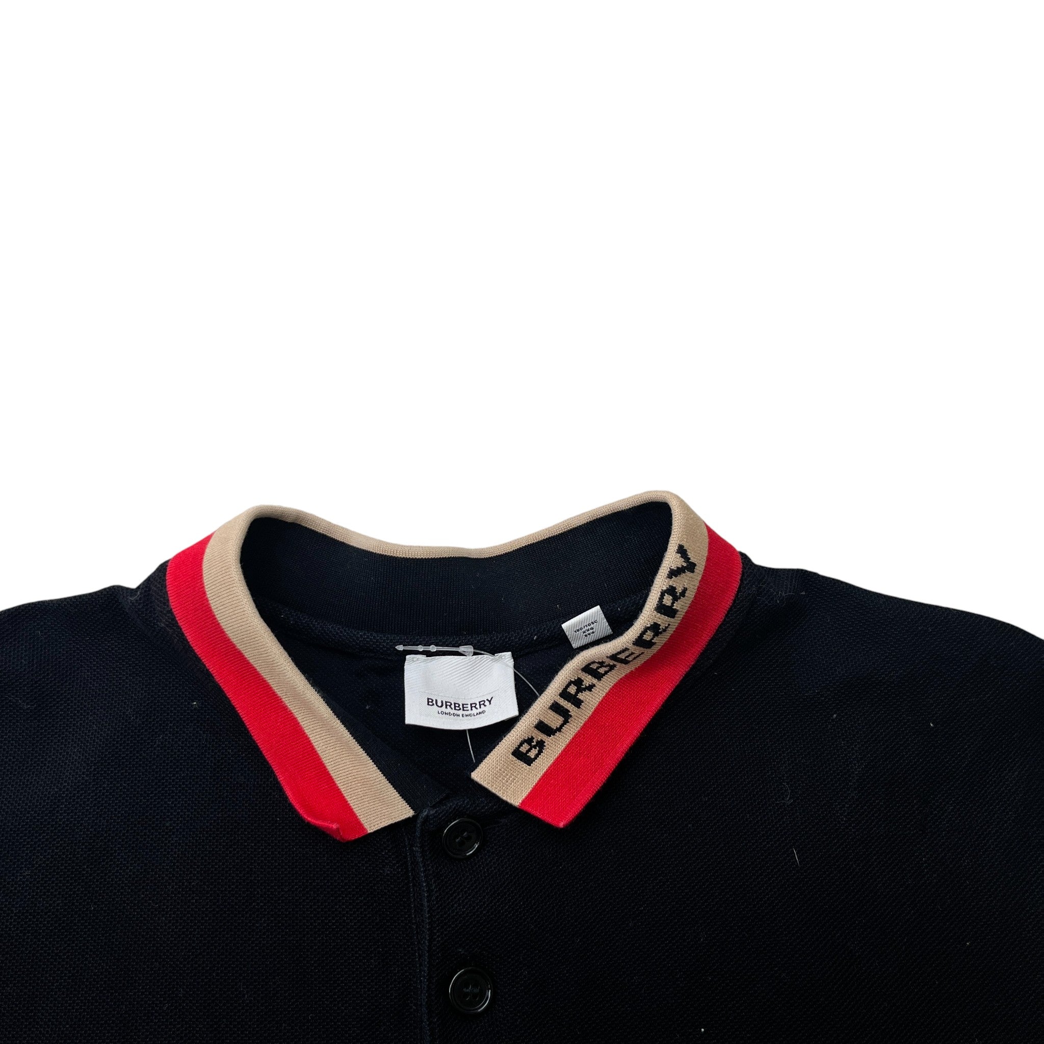 Men's Collar Logo Polo Shirt Black Size XXL