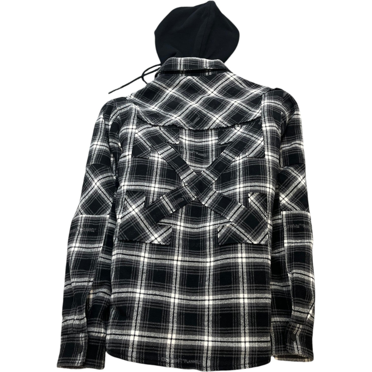 Men's Quilted Plaid Flannel Logo Jacket Black Size XXS