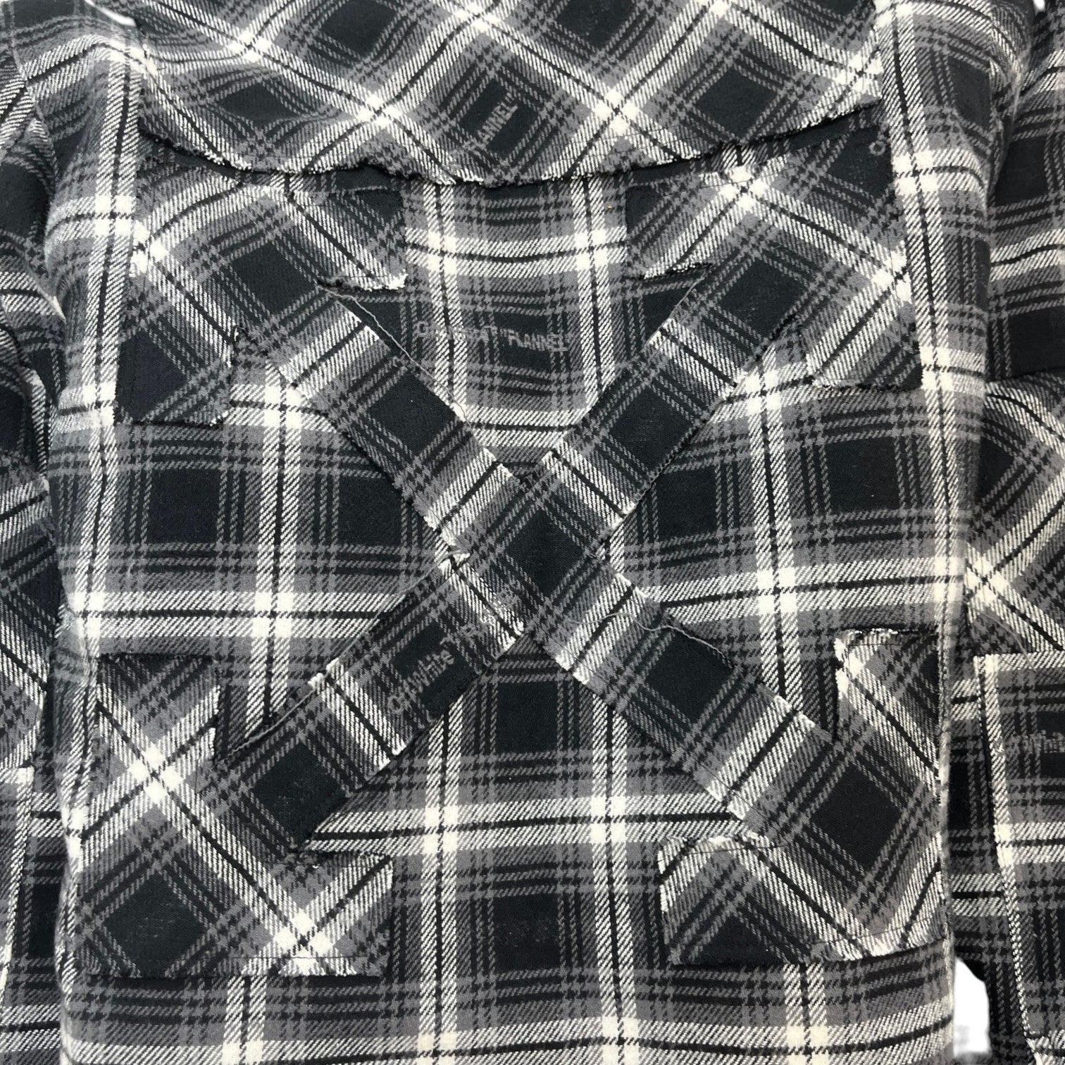 Men's Quilted Plaid Flannel Logo Jacket Black Size XXS