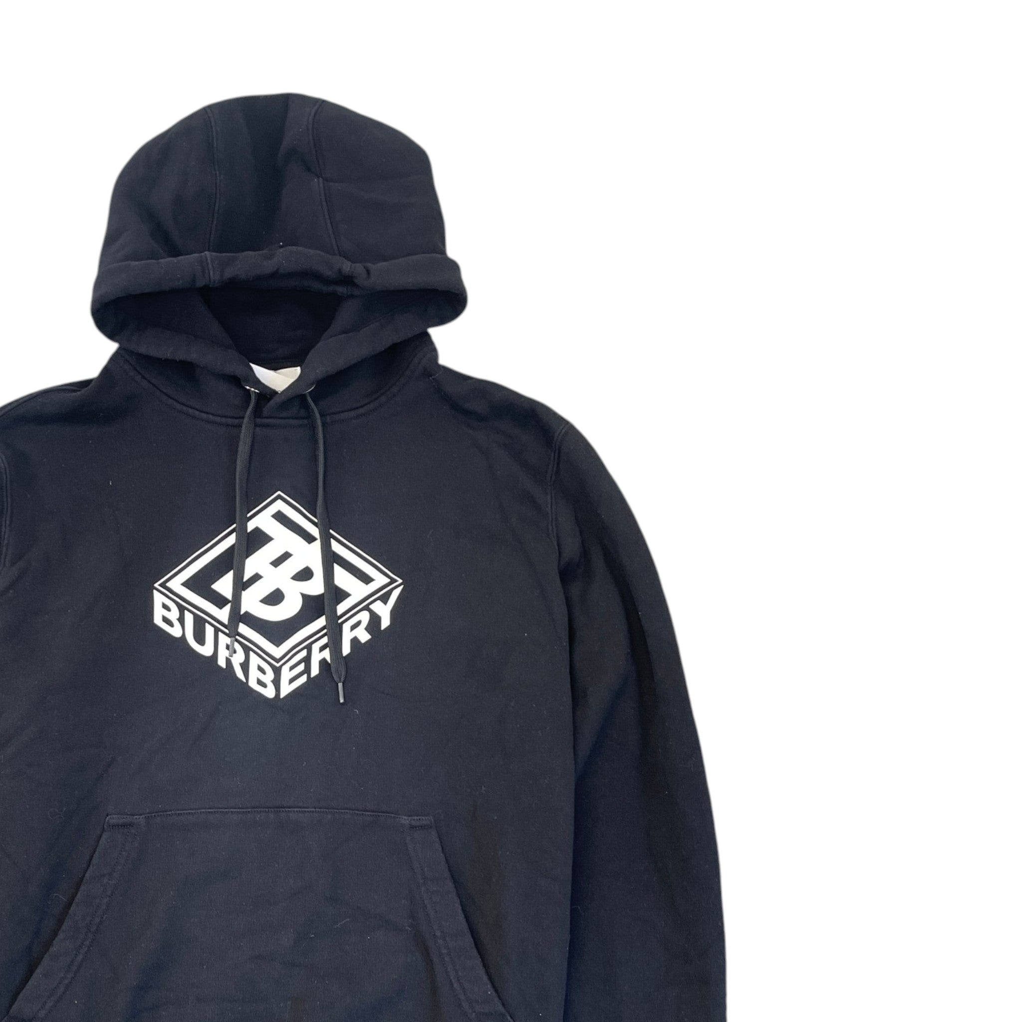 Men's Logo Print Hoodie Black Size M