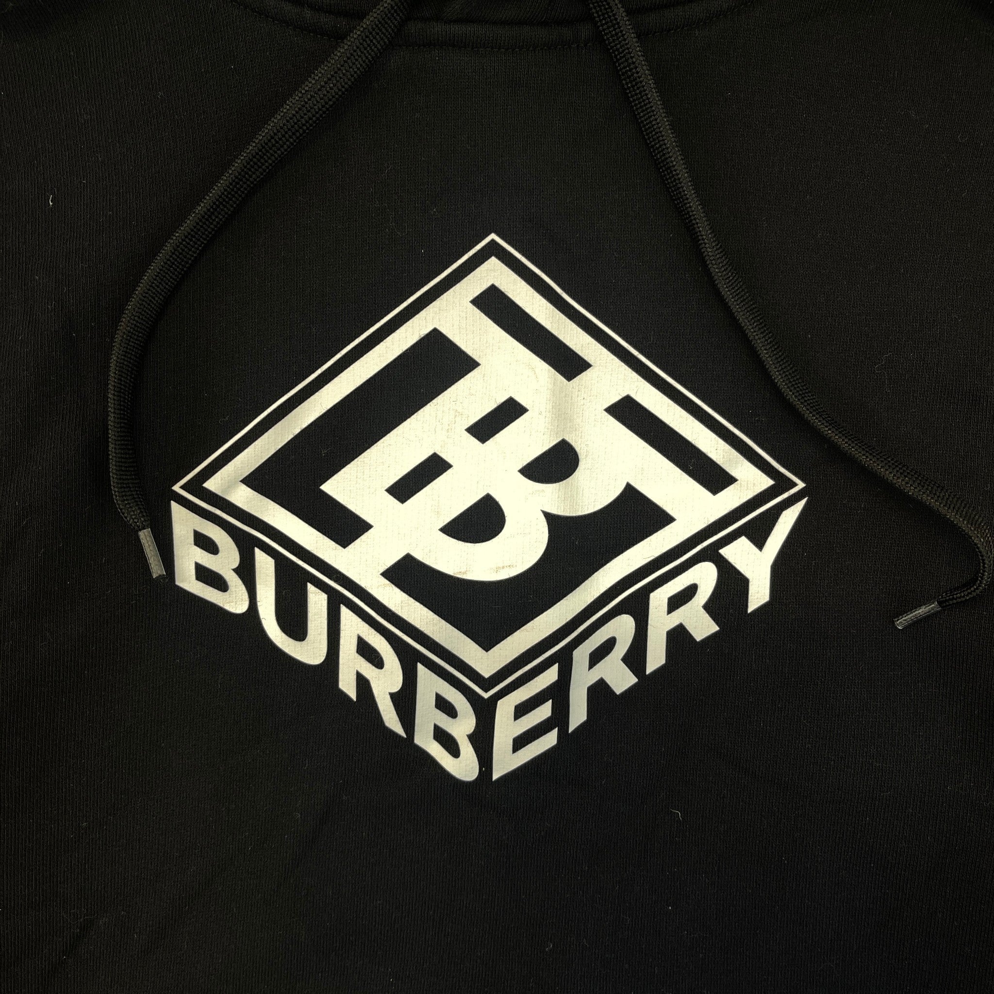 Men's Logo Print Hoodie Black Size M