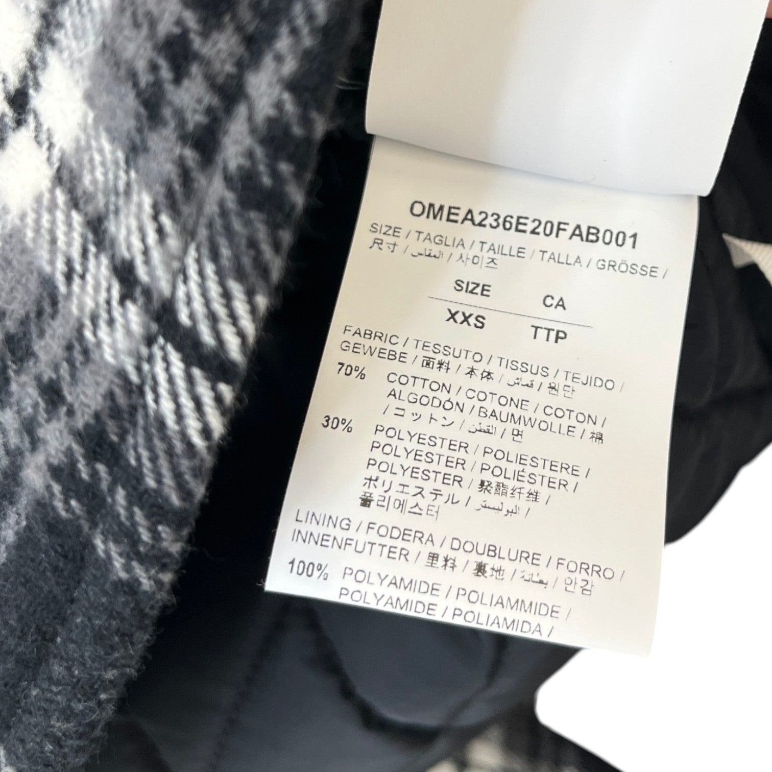 Men's Quilted Plaid Flannel Logo Jacket Black Size XXS