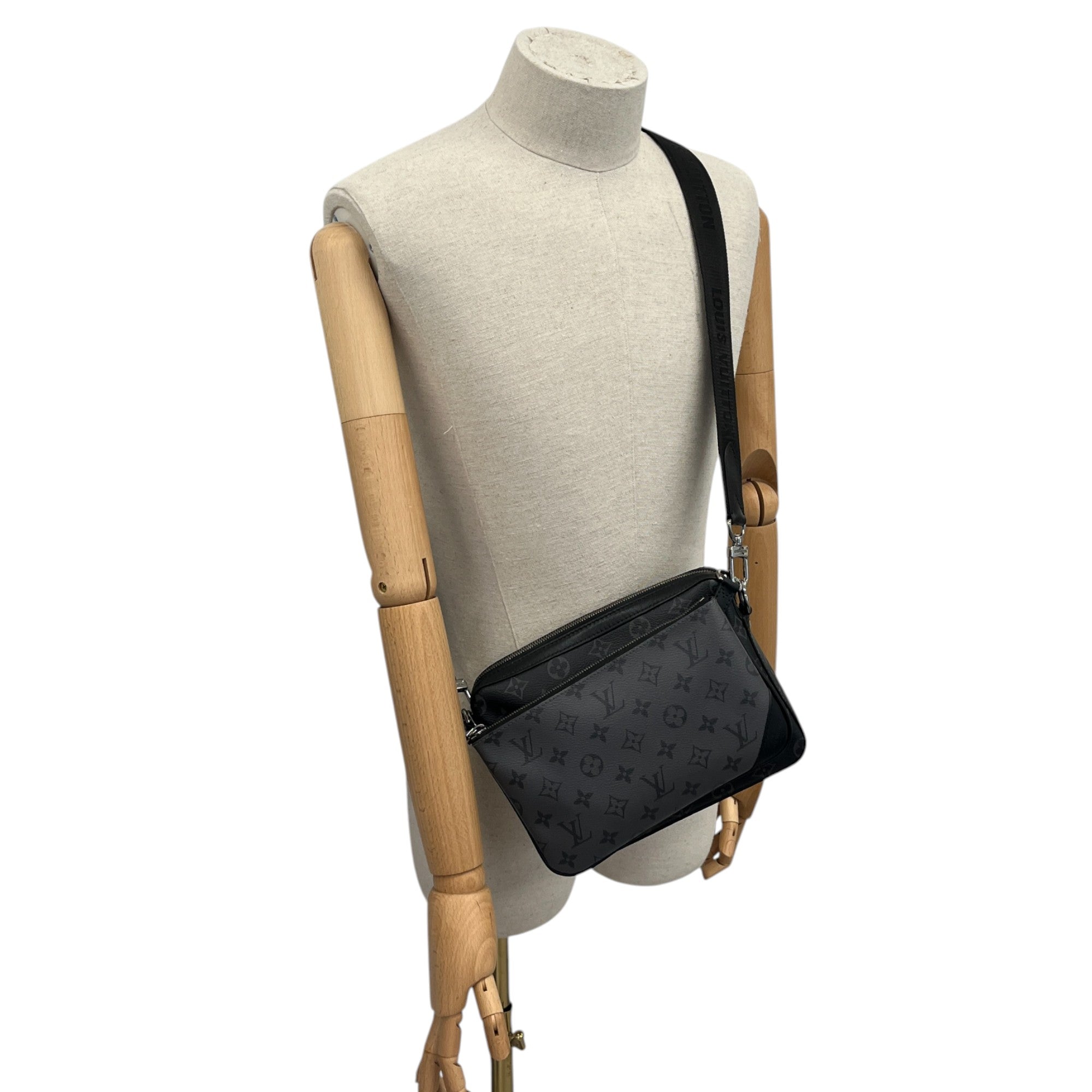 Men's Monogram Eclipse Trio Messenger Bag Black