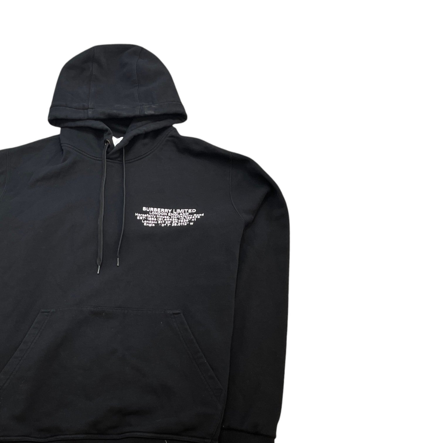 Men's Logo Print Hoodie Black Size L