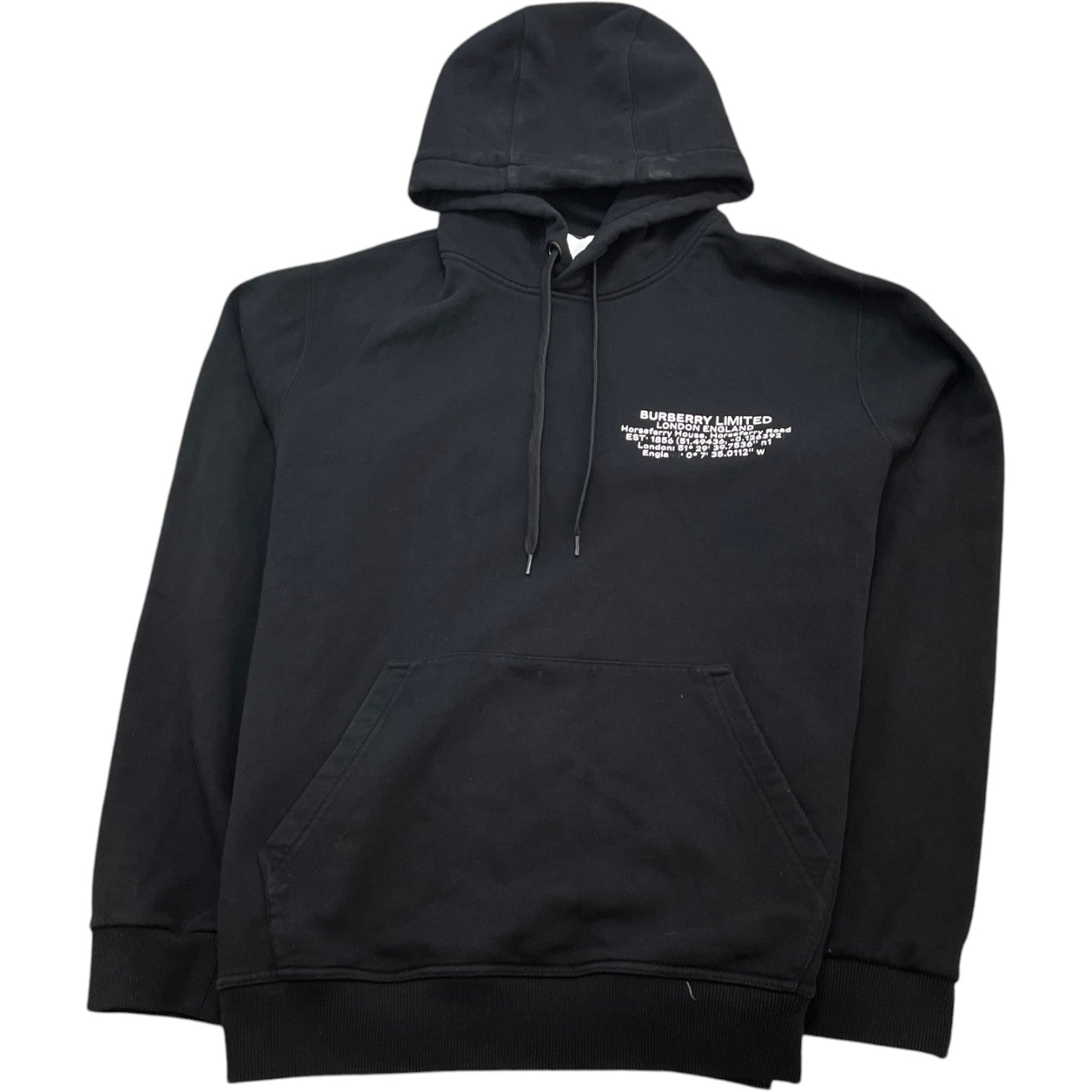 Men's Logo Print Hoodie Black Size L