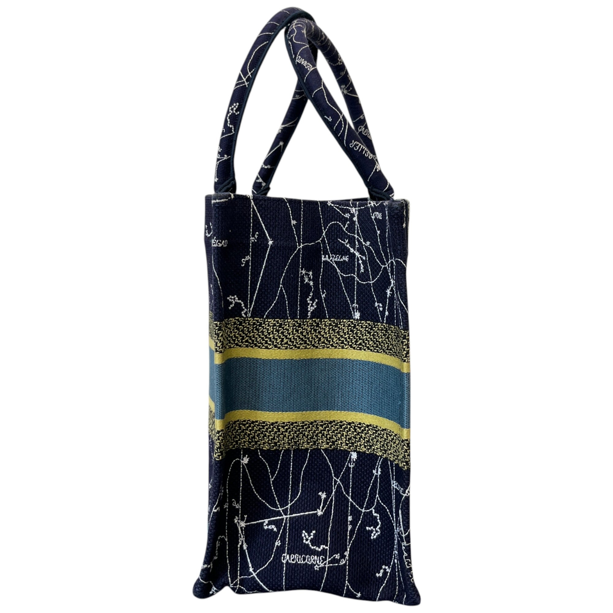 Women's Medium Book Tote Zodiac Embroidery Bag Navy
