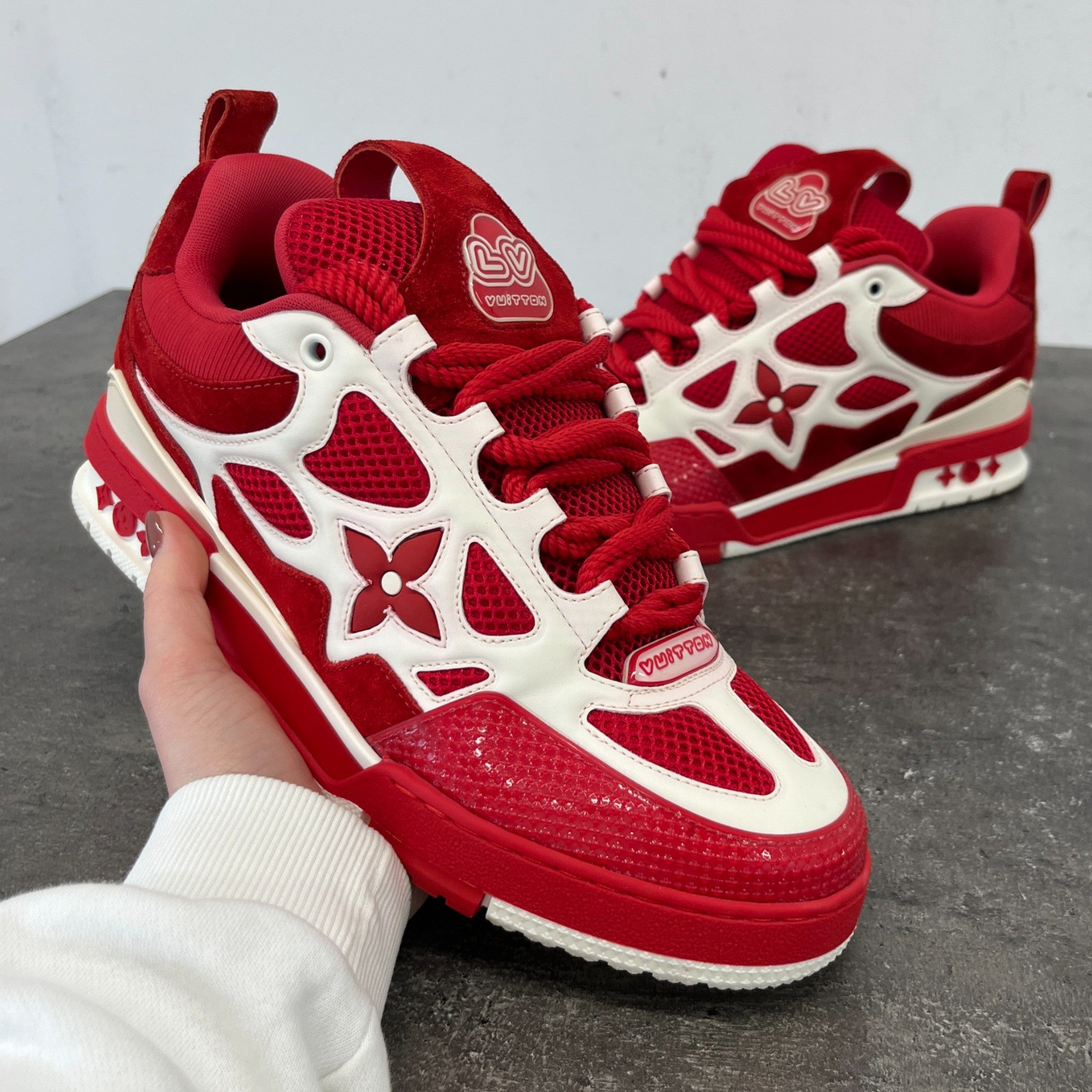 Men's Lv Skate Low Trainers Red Size EU 41 / UK 7