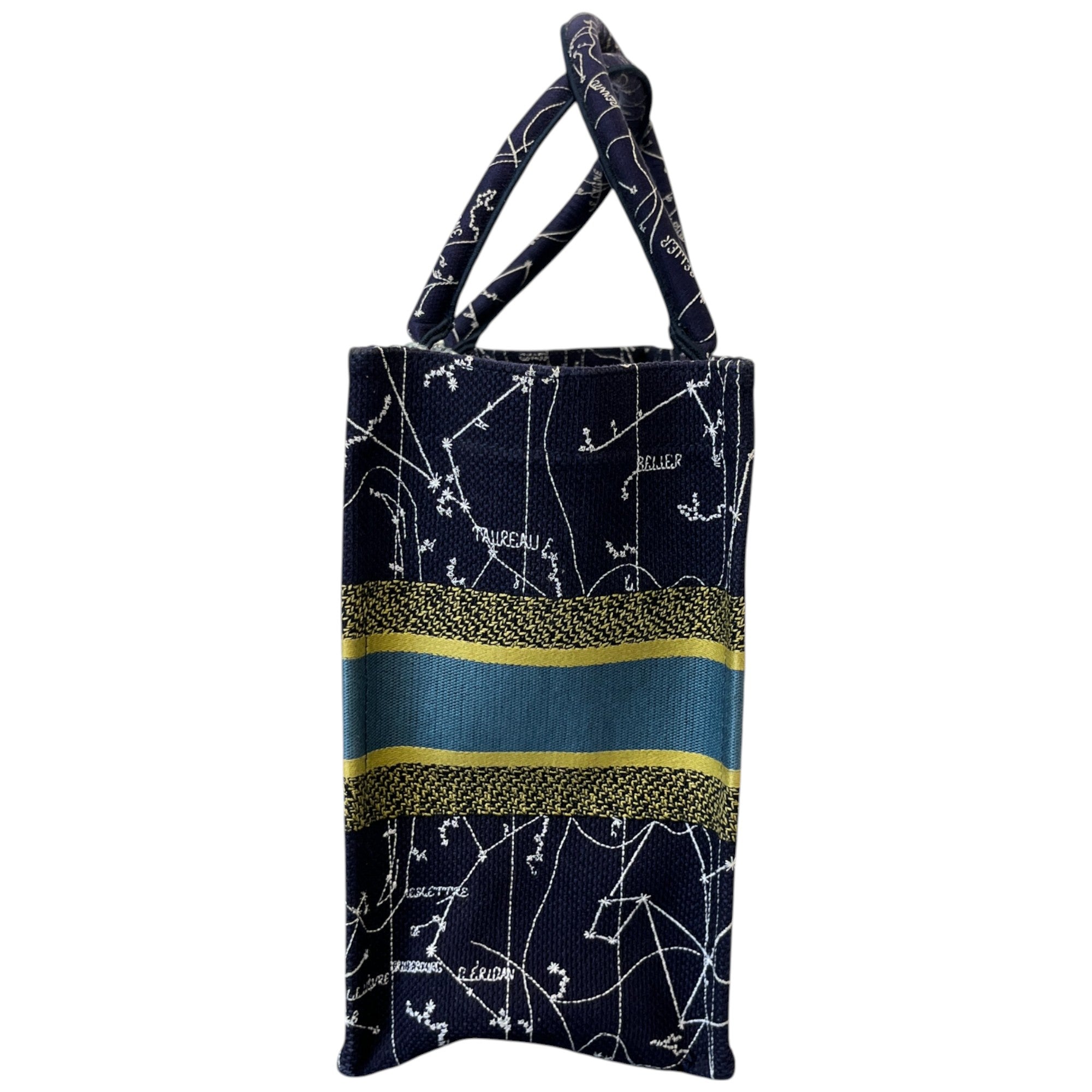 Women's Medium Book Tote Zodiac Embroidery Bag Navy