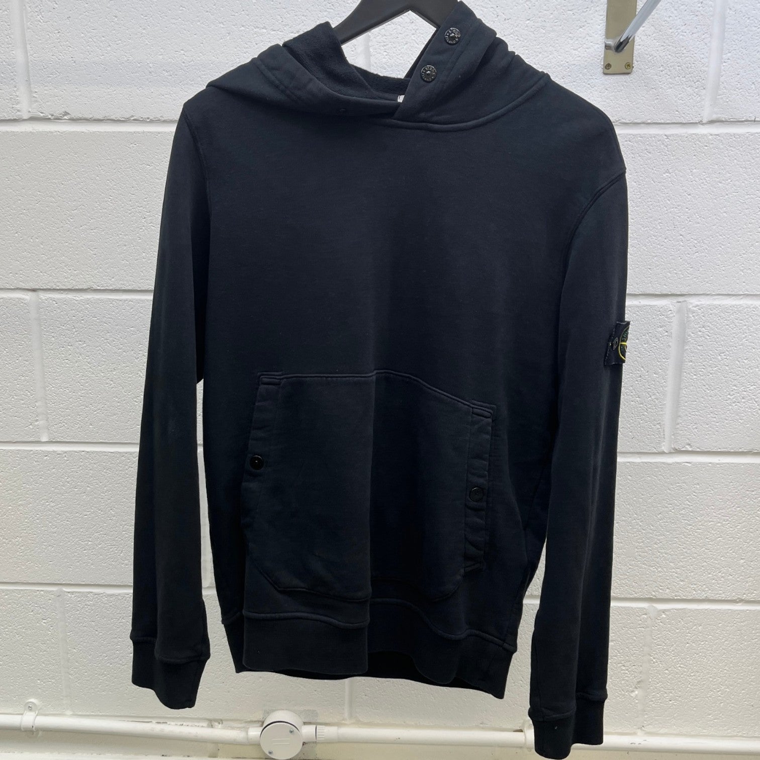 Men's Applique Logo Hoodie Black Size M