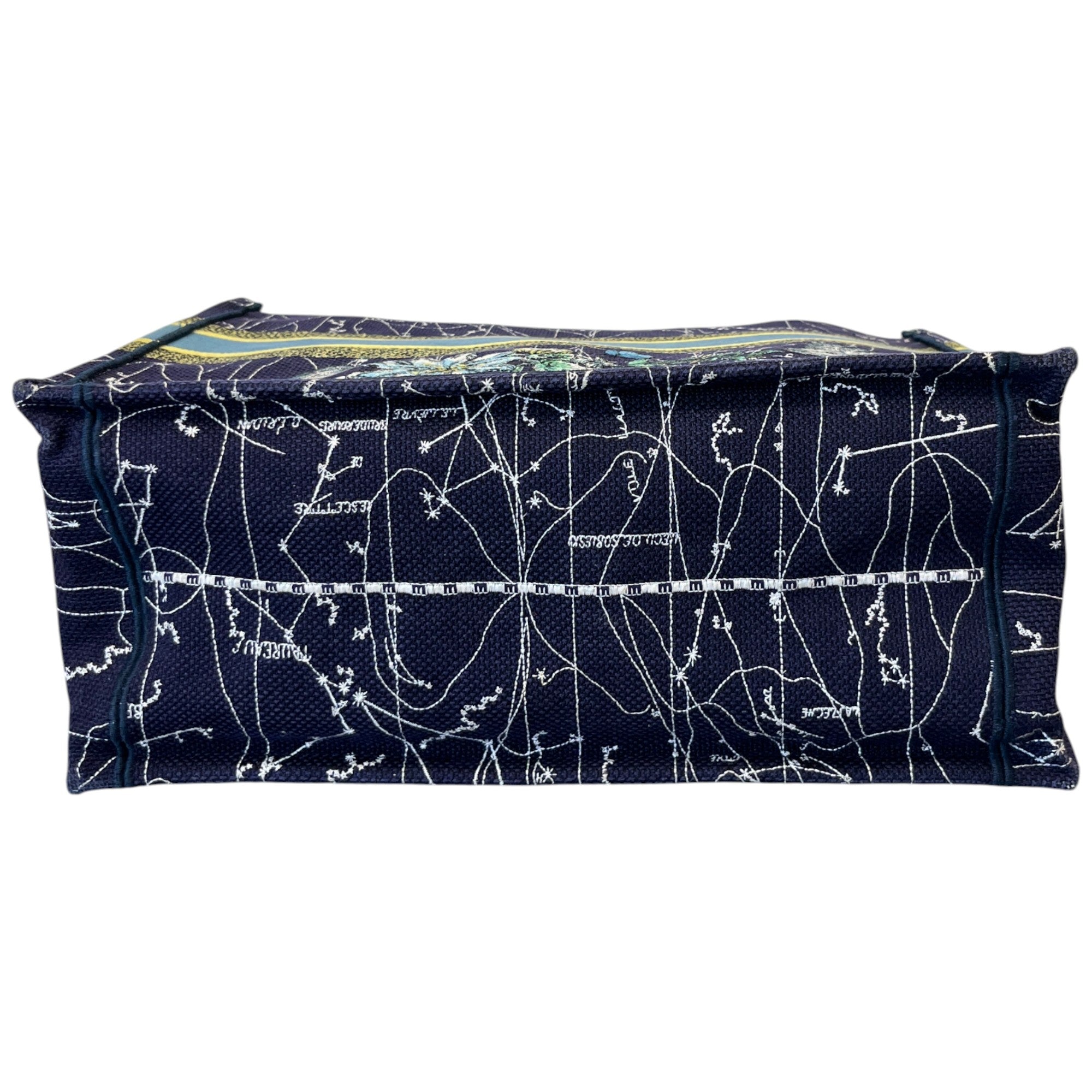 Women's Medium Book Tote Zodiac Embroidery Bag Navy
