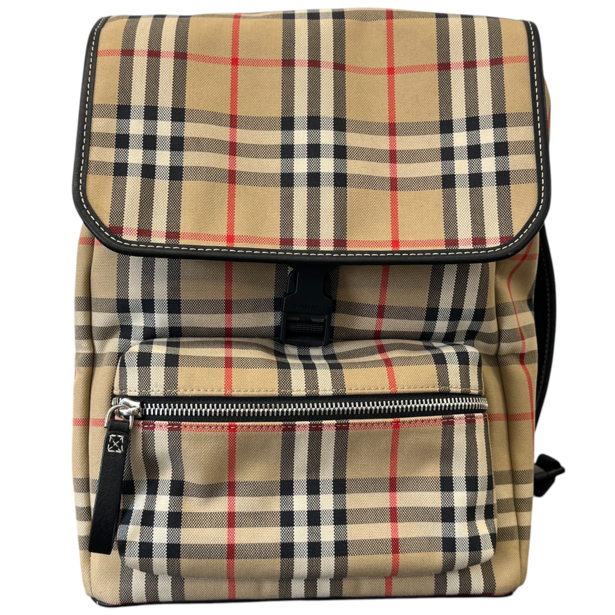 Women's Check Print Backpack Beige