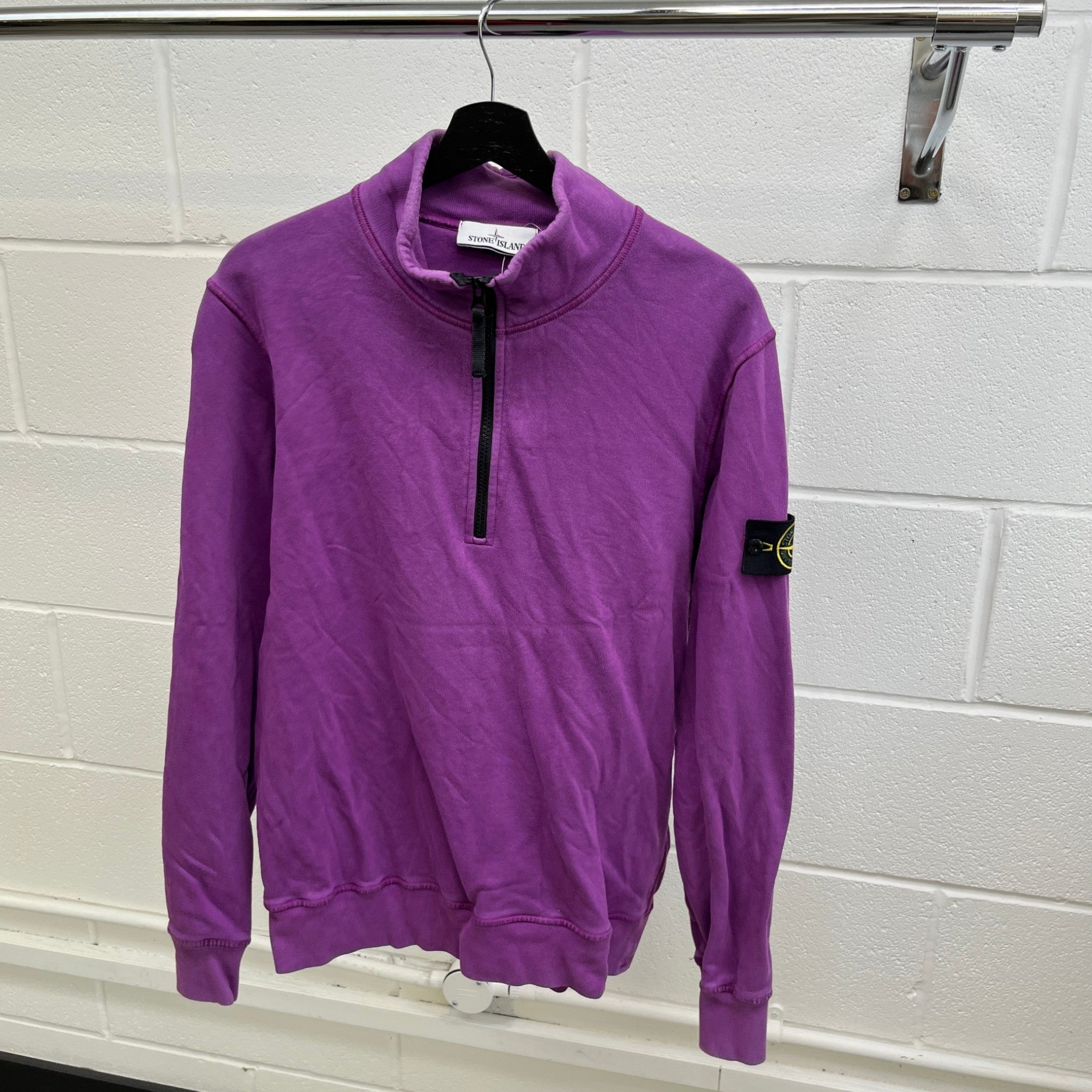 Men's Applique Logo Zip Jumper Purple Size M