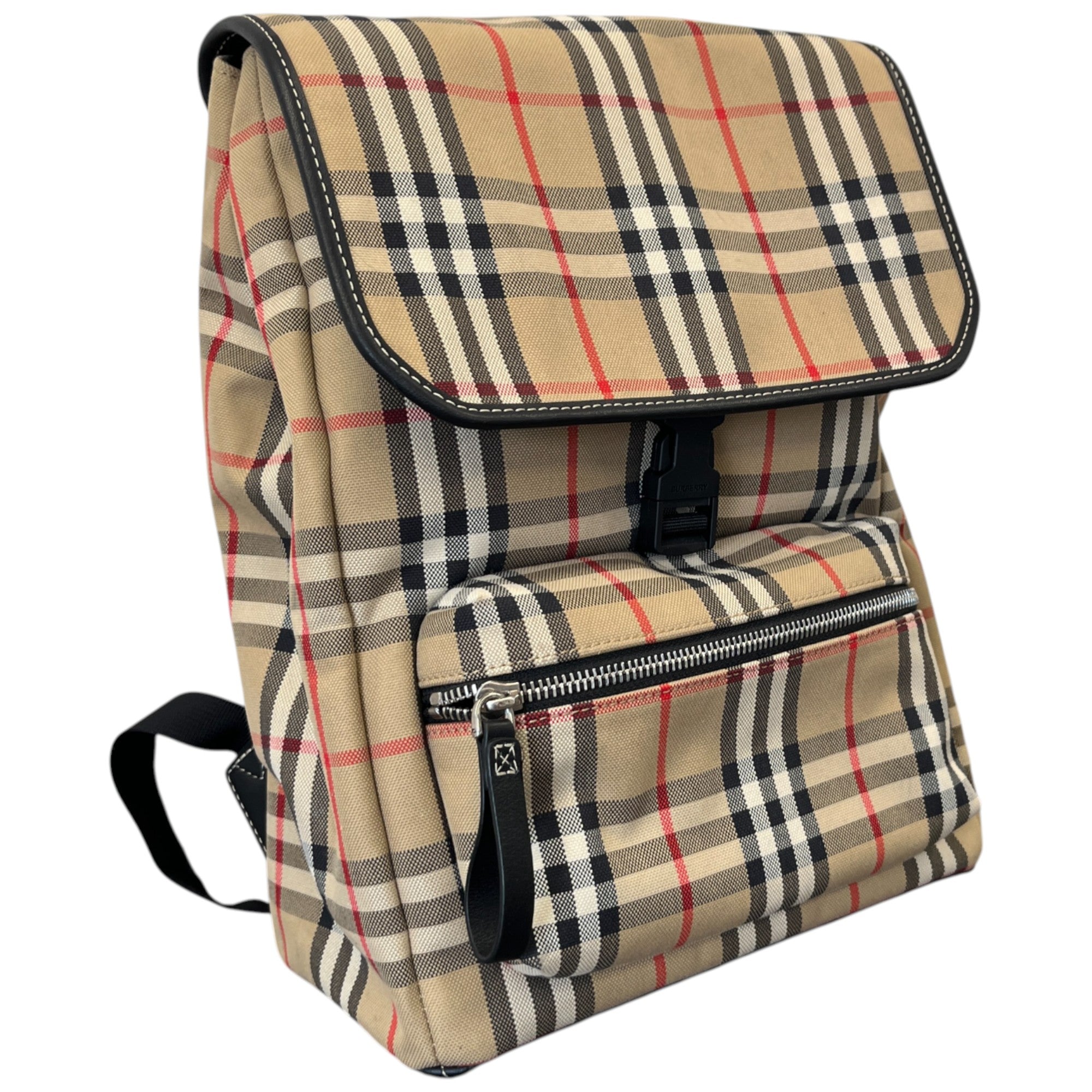 Women's Check Print Backpack Beige