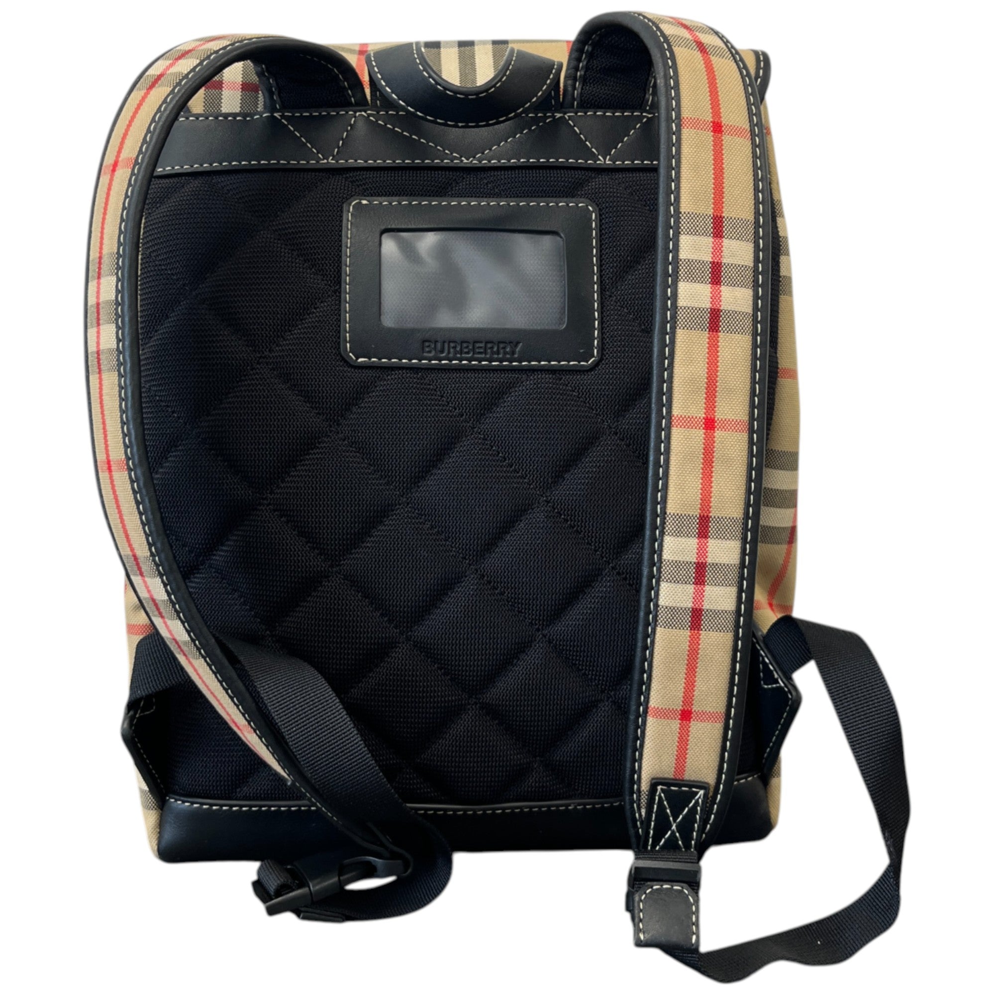 Women's Check Print Backpack Beige