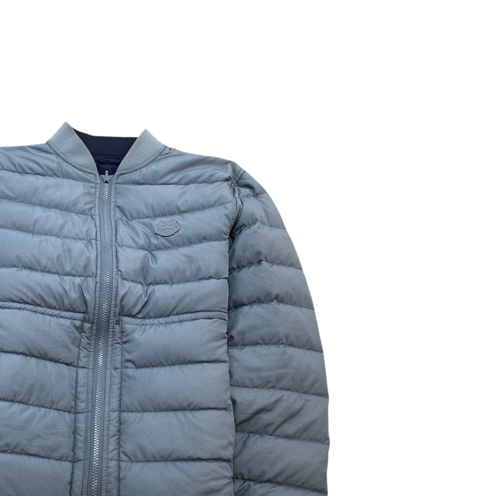 Men's Reversible Patch Logo Down Jacket Blue Size S