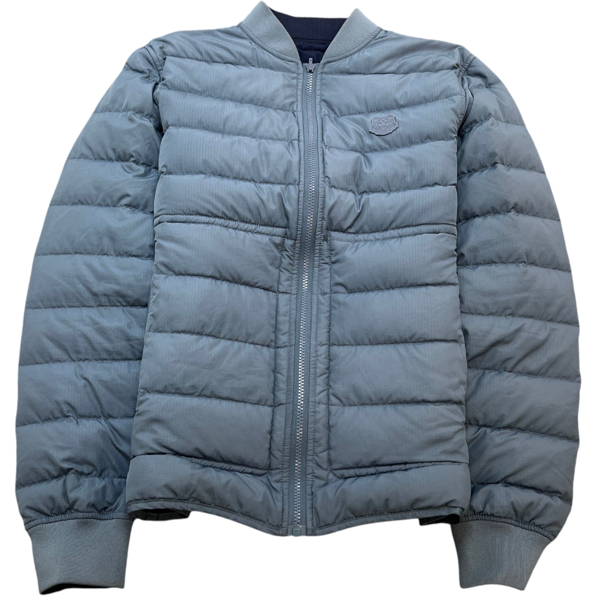 Men's Reversible Patch Logo Down Jacket Blue Size S