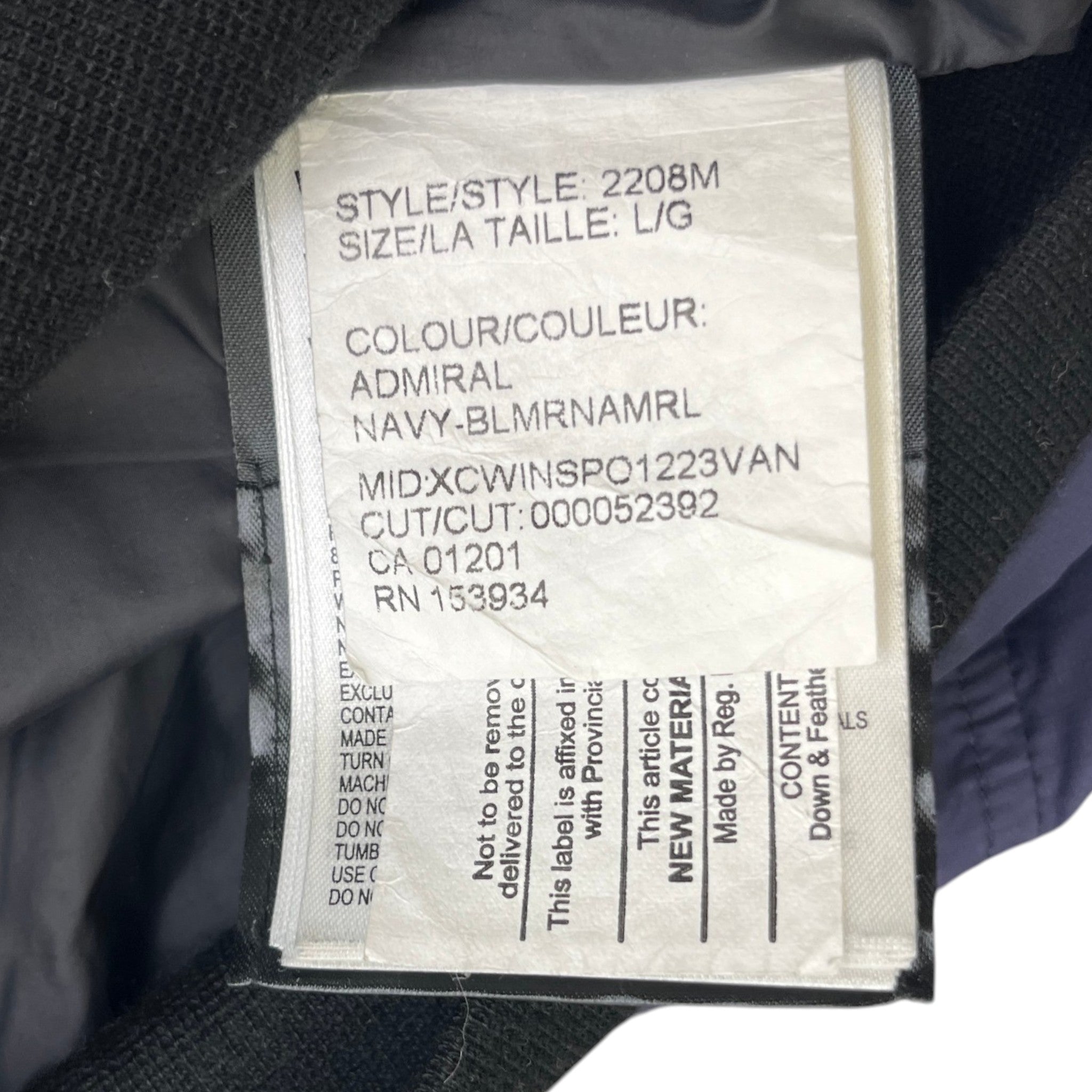 Men's Cabri Hooded Down Jacket Navy Size L