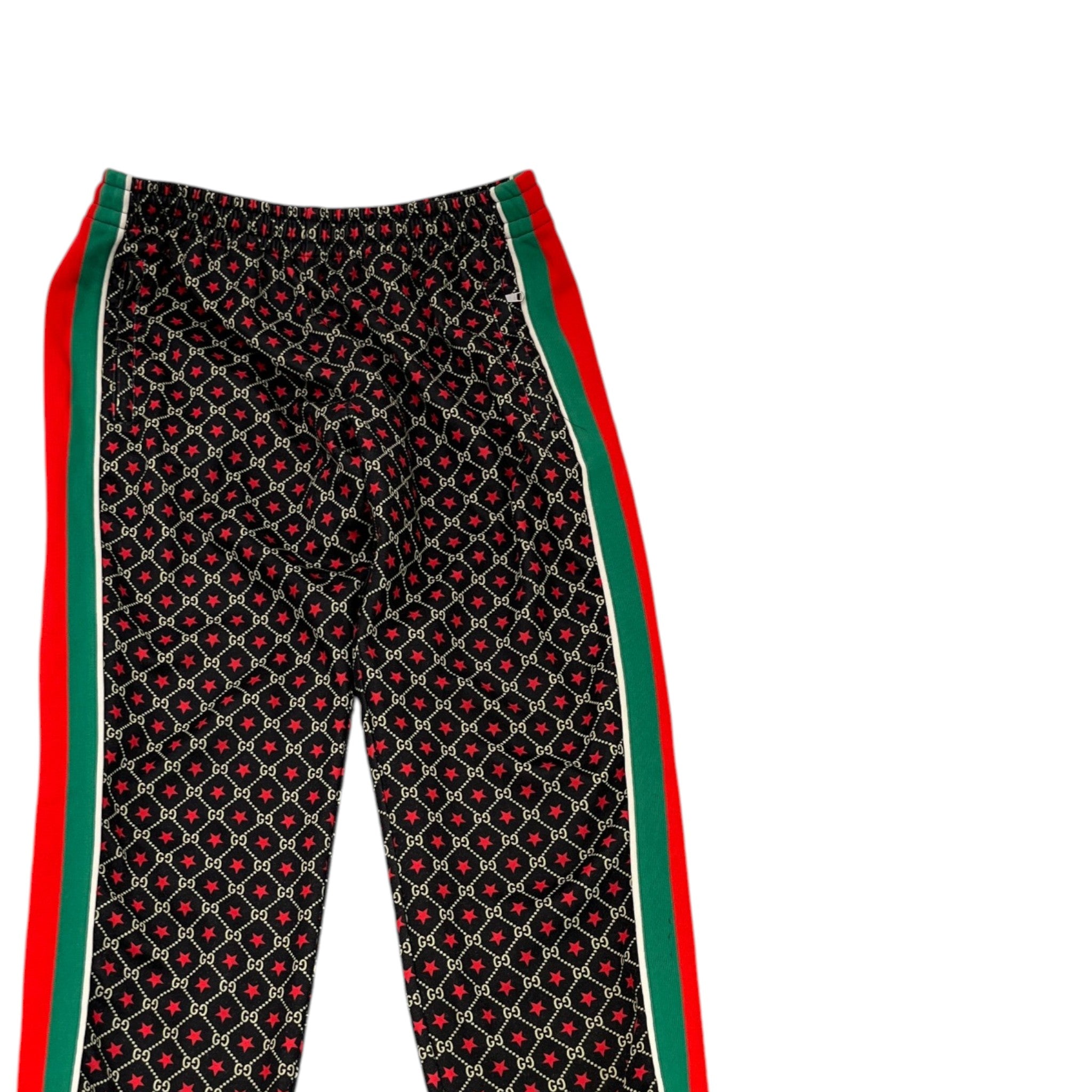 Men's Gg Print Jersey Track Joggers Black Size M