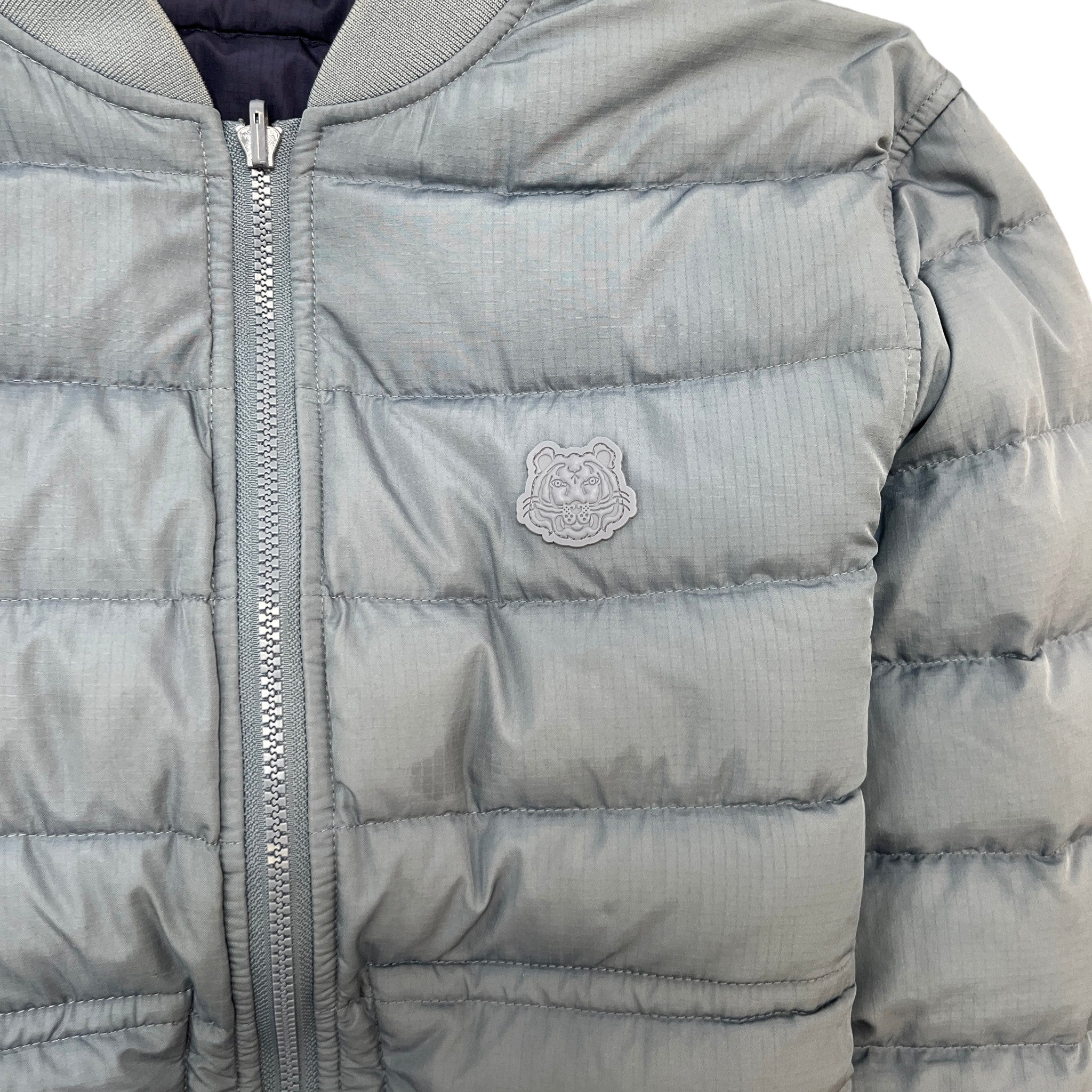 Men's Reversible Patch Logo Down Jacket Blue Size S