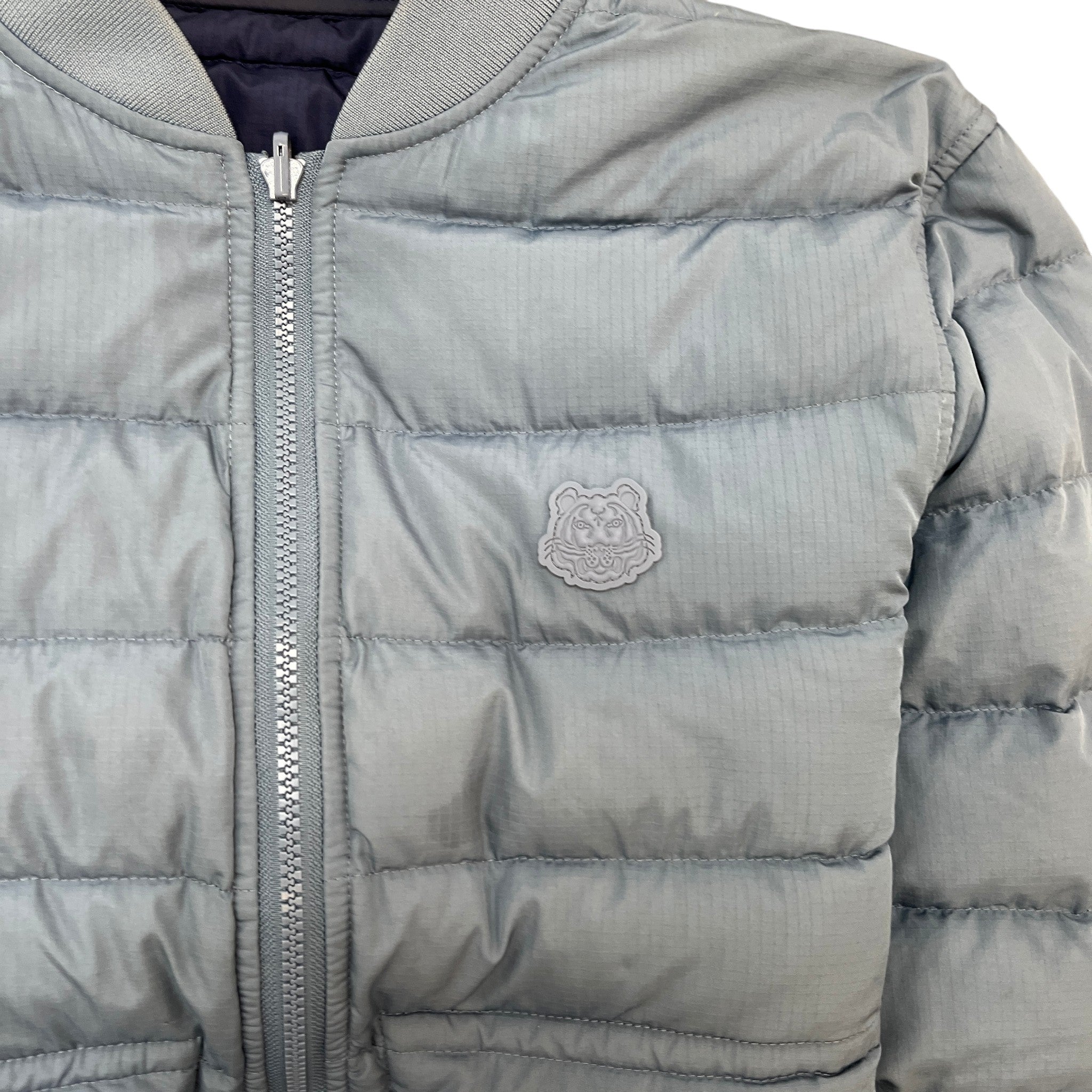 Men's Reversible Patch Logo Down Jacket Blue Size S