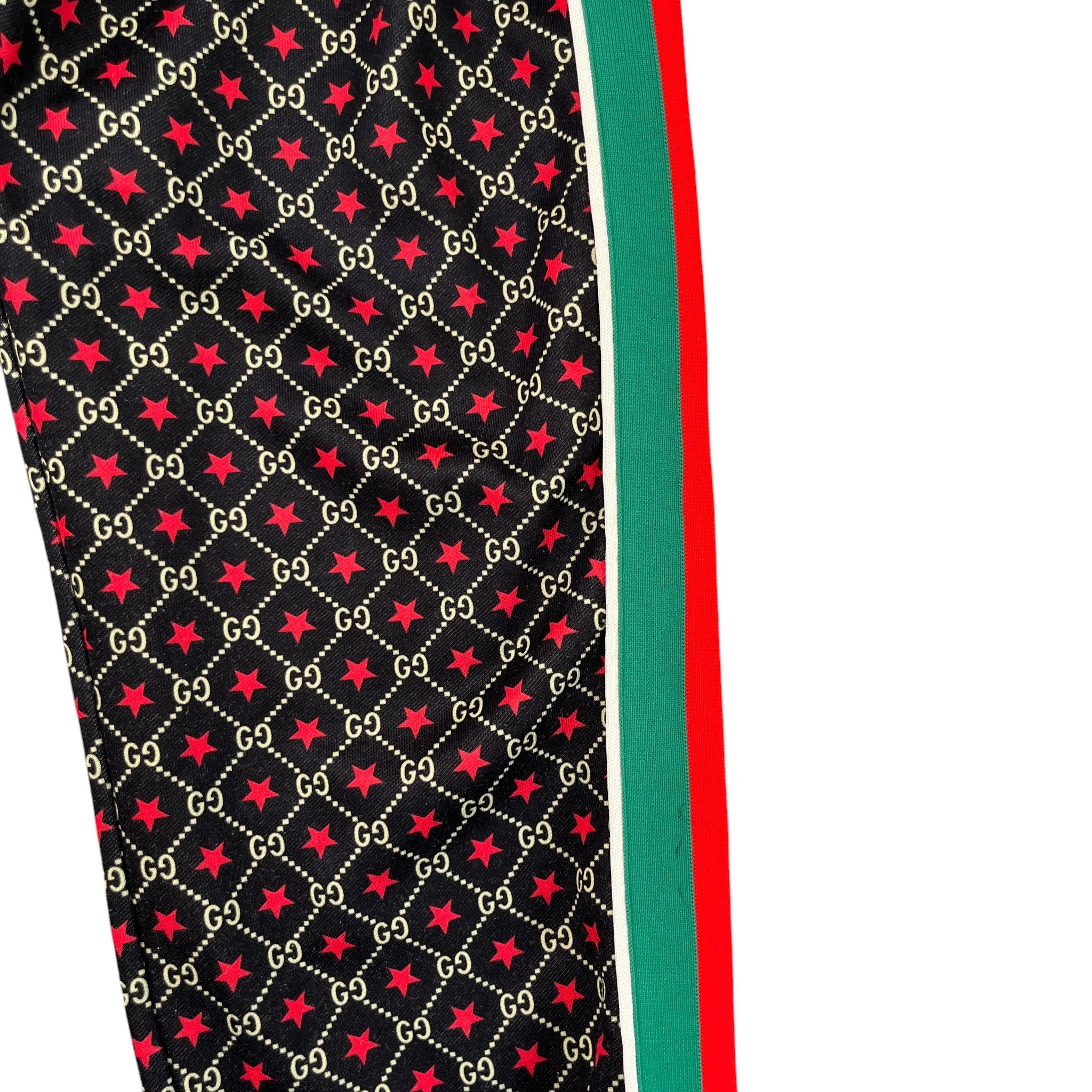 Men's Gg Print Jersey Track Joggers Black Size M