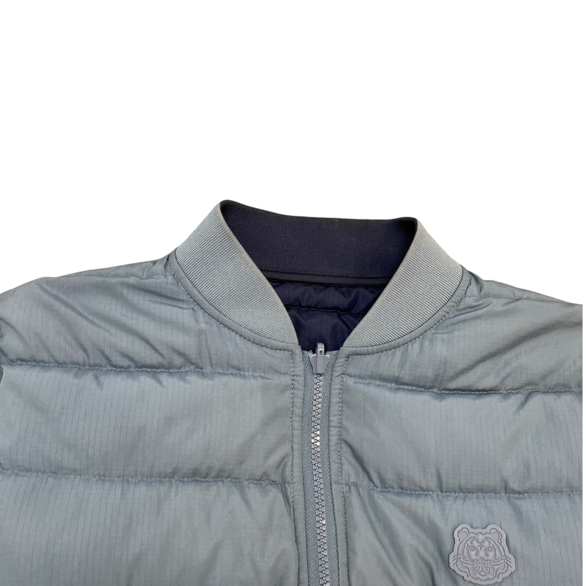 Men's Reversible Patch Logo Down Jacket Blue Size S
