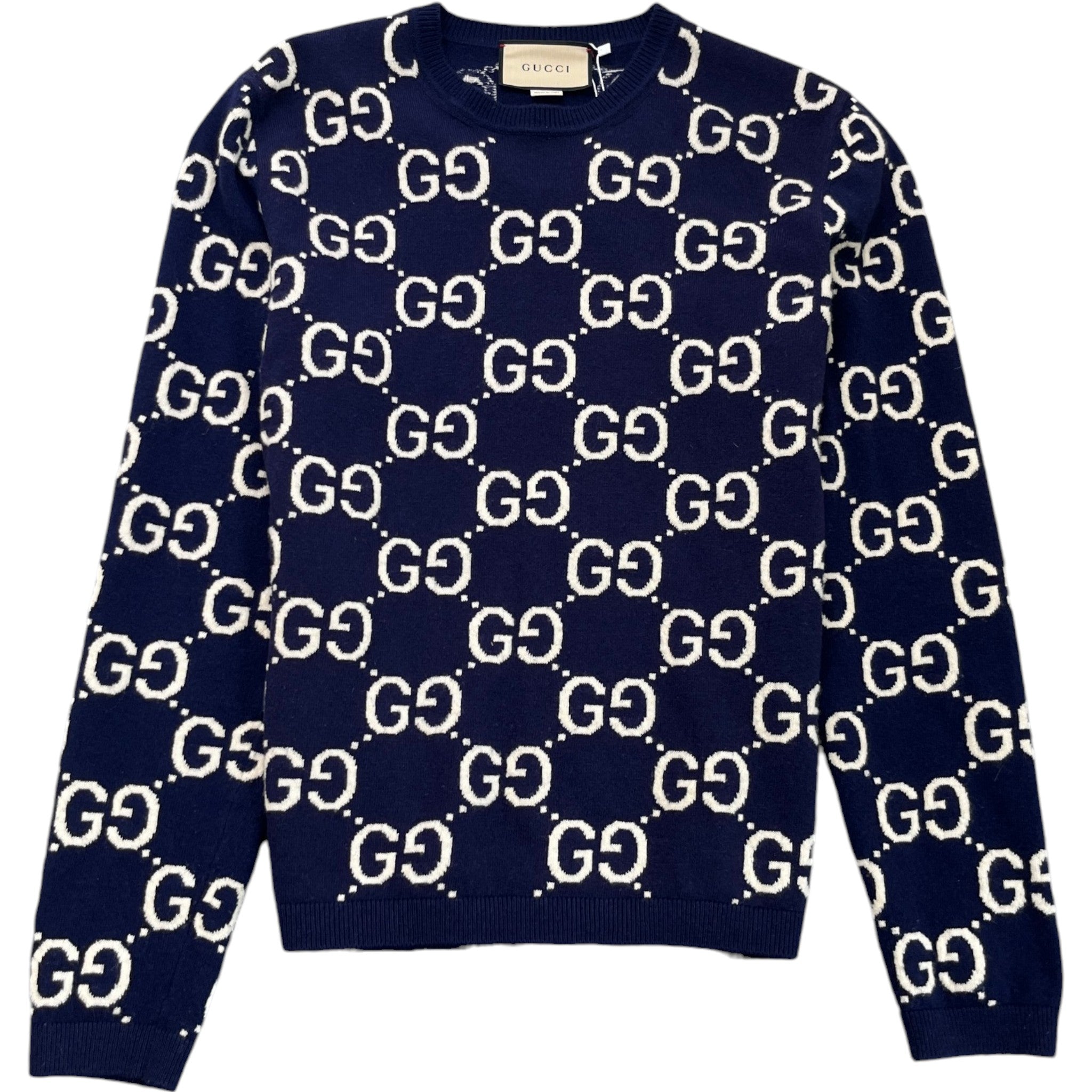 Men's Gg Supreme Wool Jumper Blue Size L