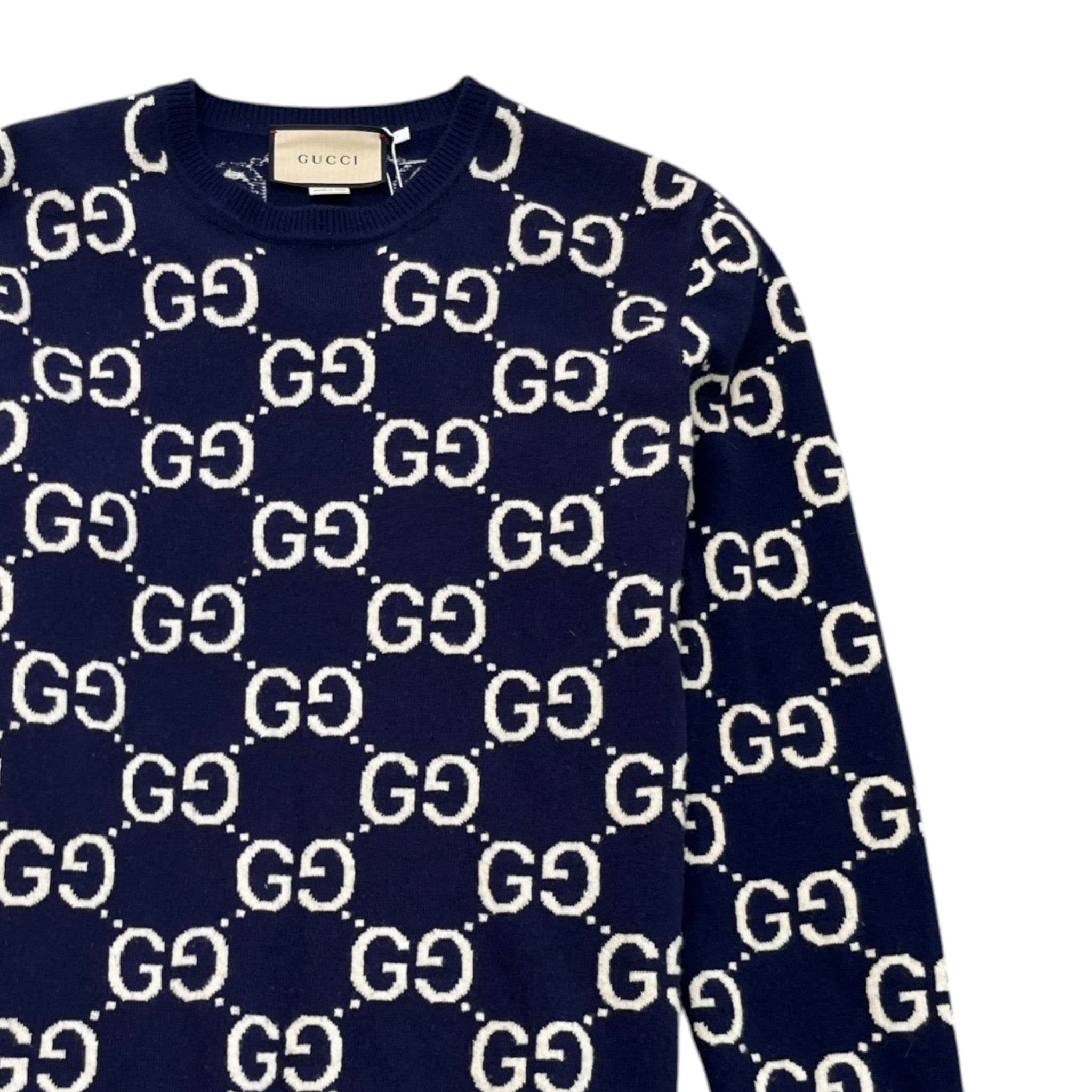 Men's Gg Supreme Wool Jumper Blue Size L