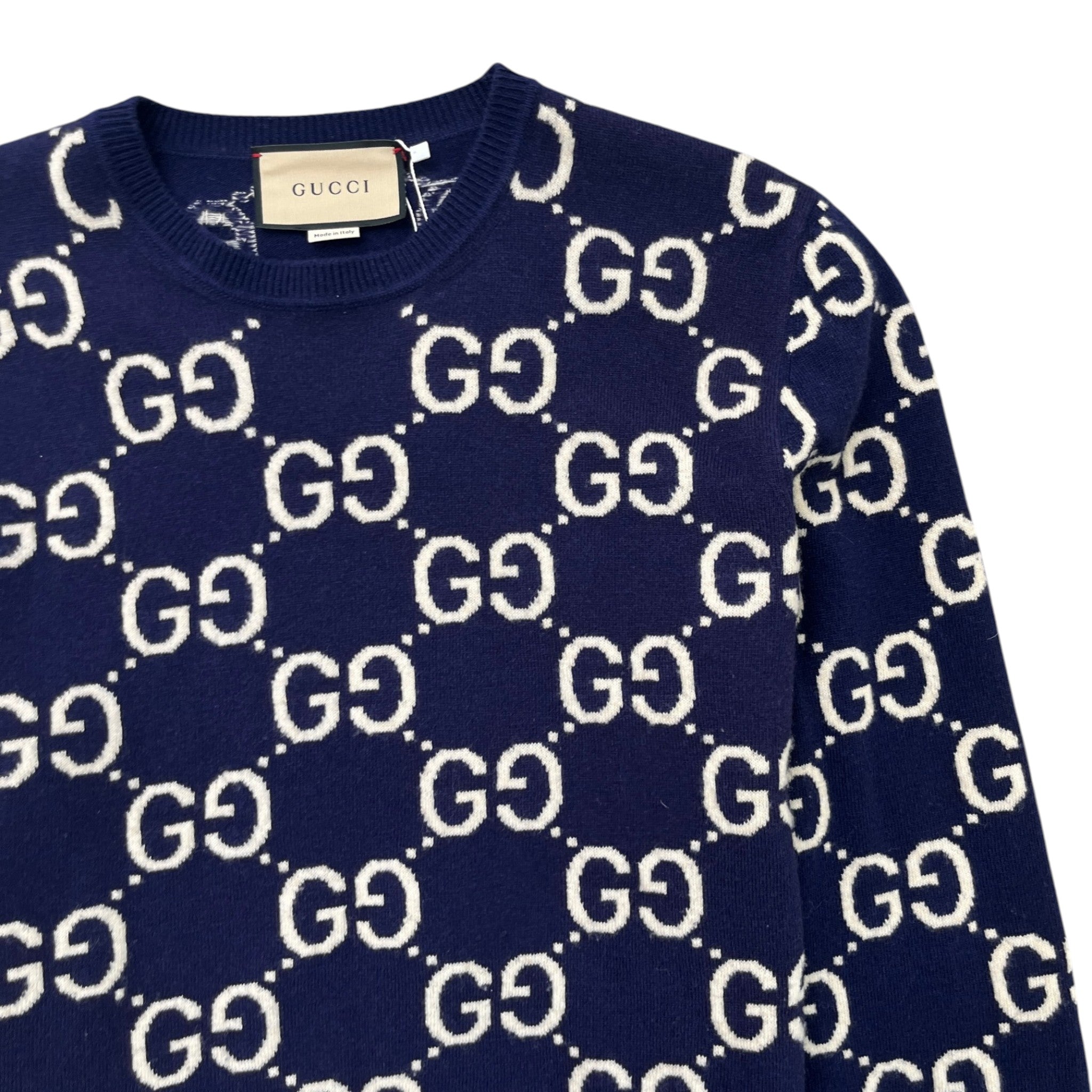 Men's Gg Supreme Wool Jumper Blue Size L
