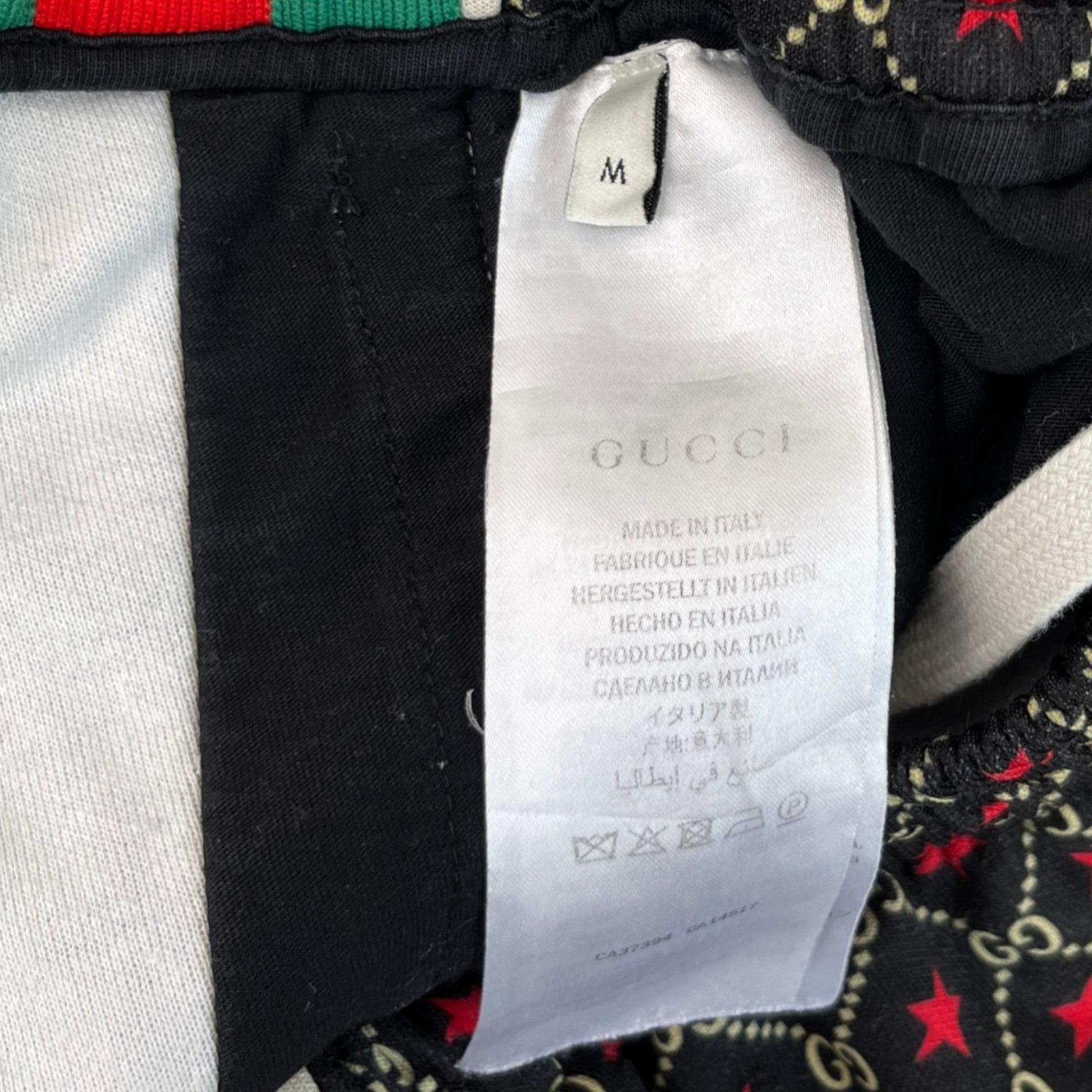 Men's Gg Print Jersey Track Joggers Black Size M