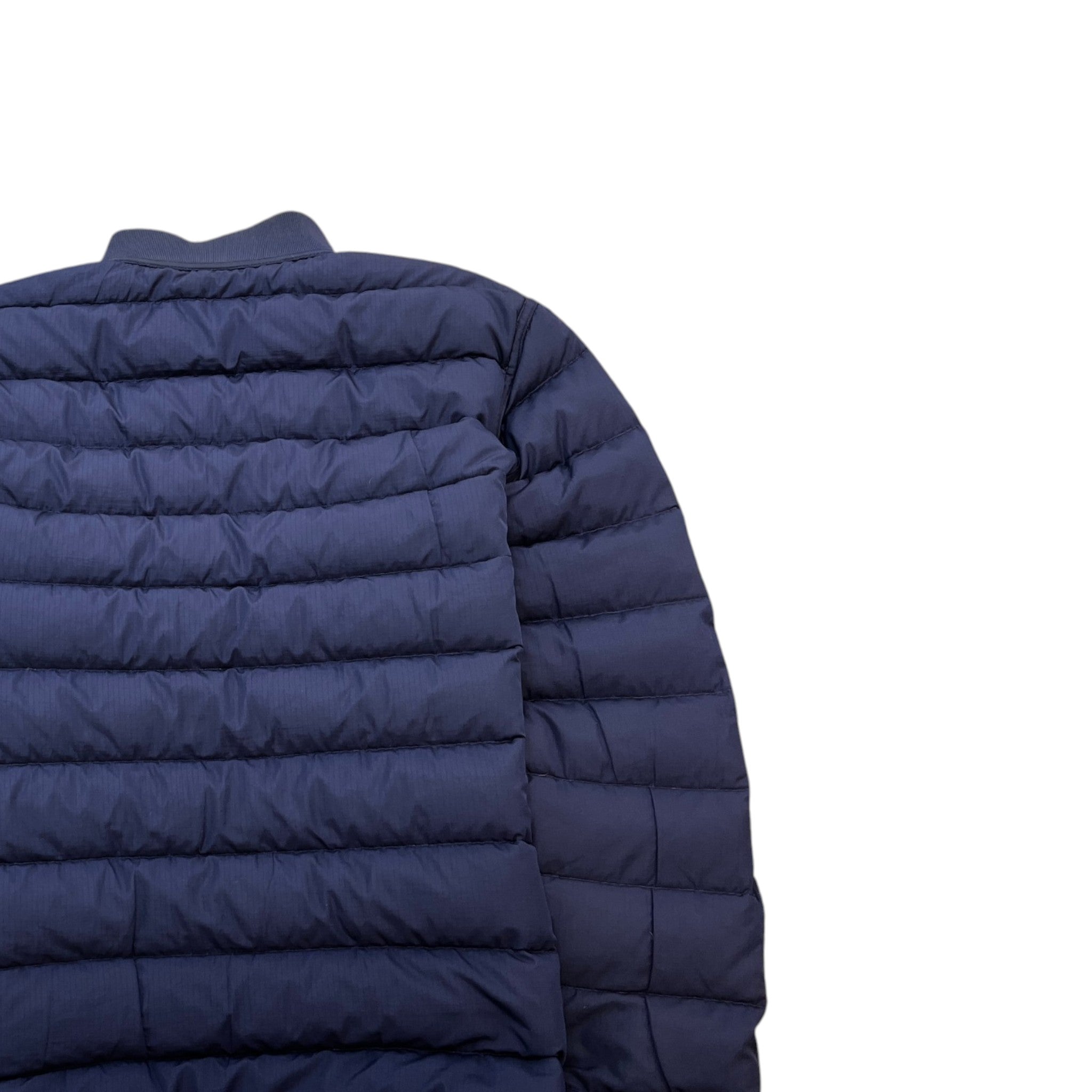 Men's Reversible Patch Logo Down Jacket Blue Size S