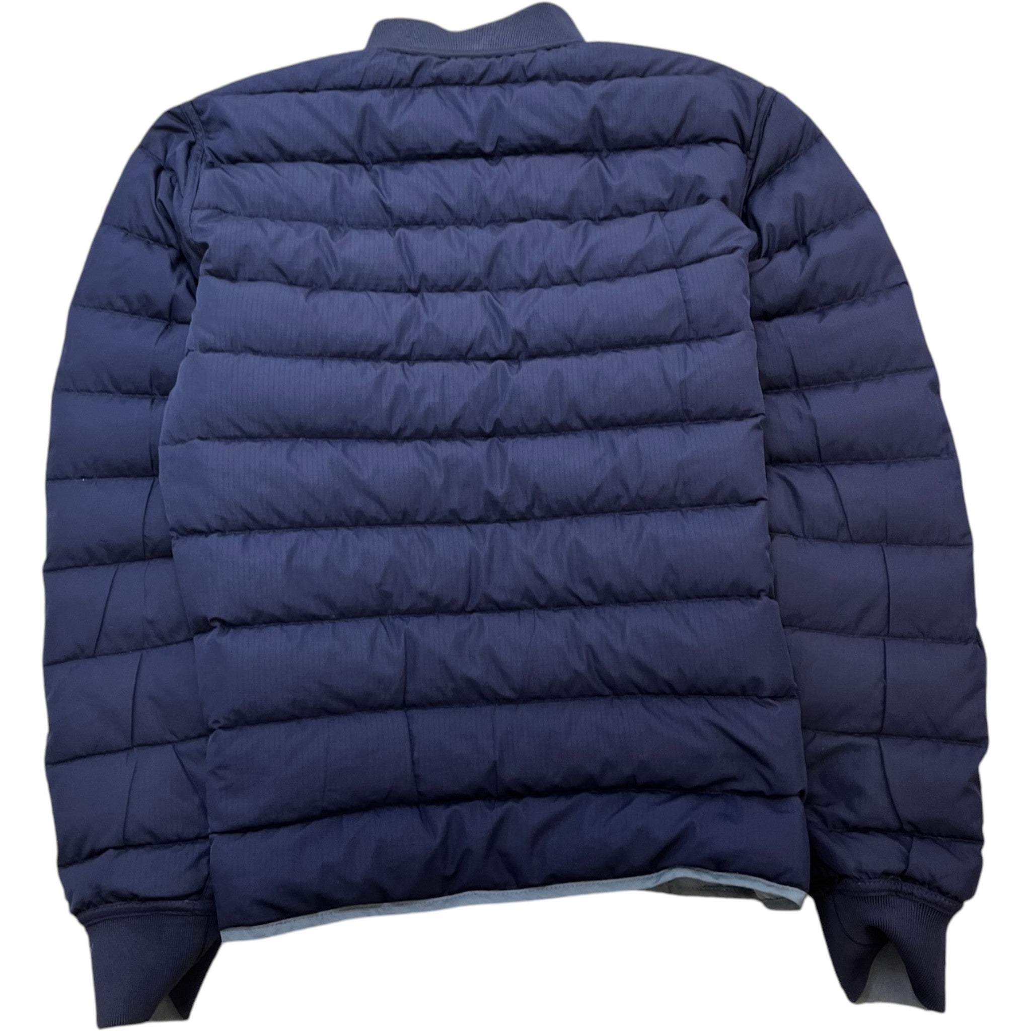 Men's Reversible Patch Logo Down Jacket Blue Size S