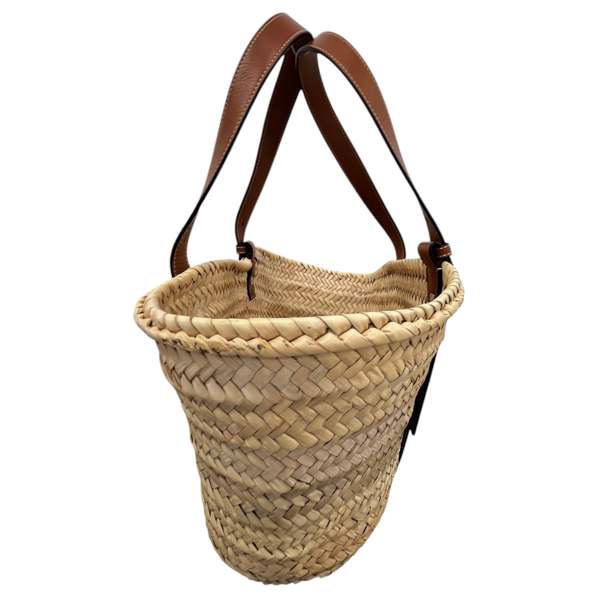 Women's Large Classic Basket In Palm Leaf Bag Brown