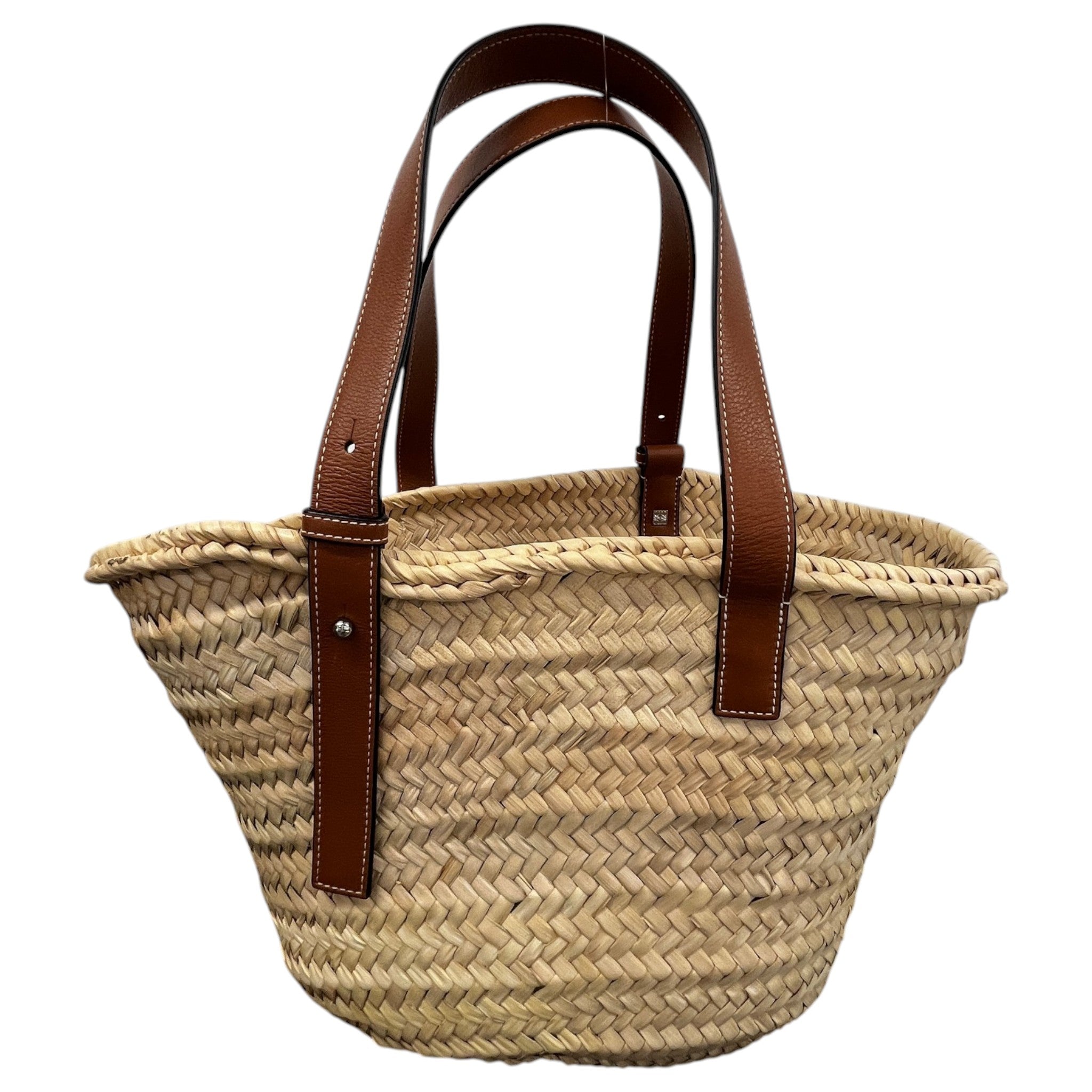 Women's Large Classic Basket In Palm Leaf Bag Brown