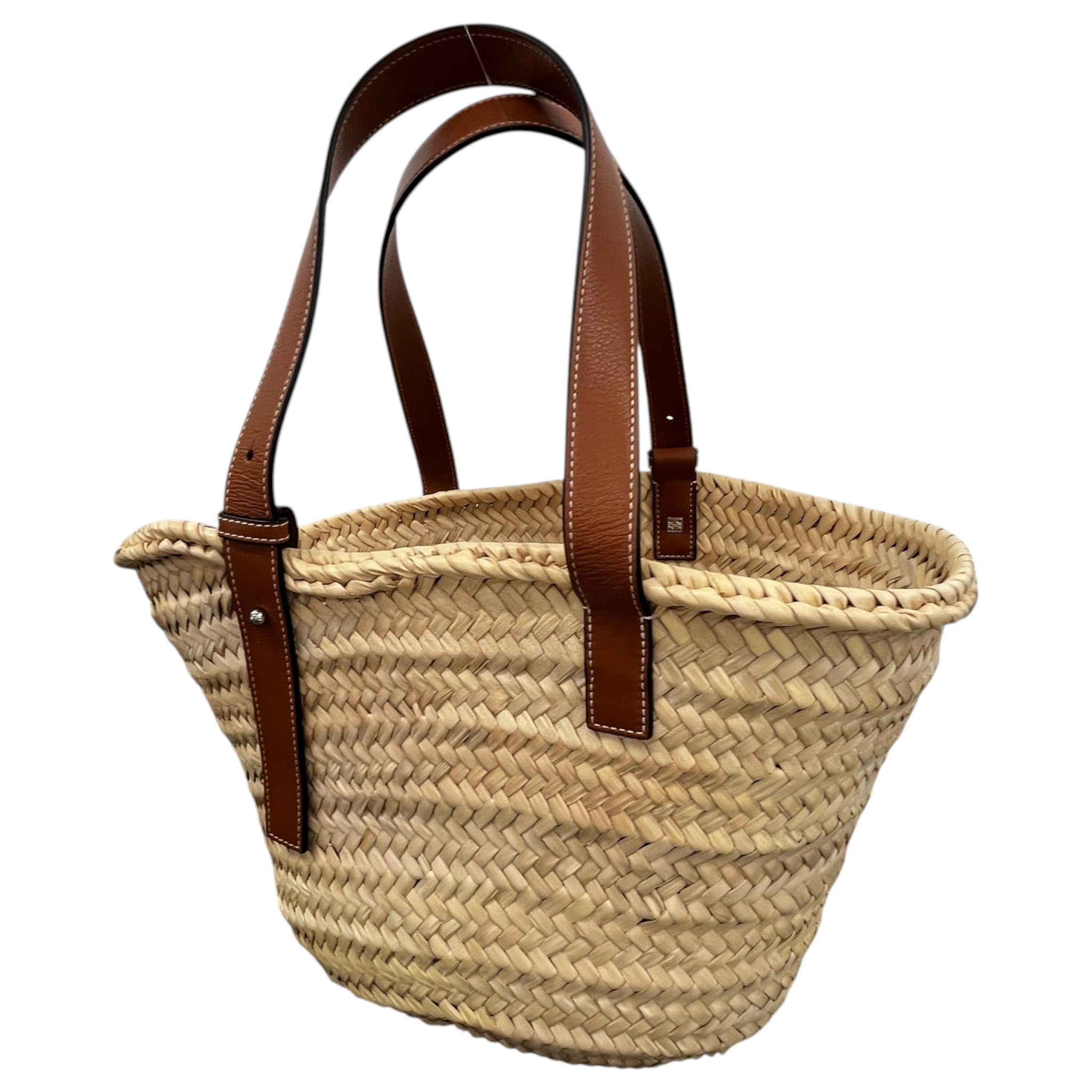 Women's Large Classic Basket In Palm Leaf Bag Brown