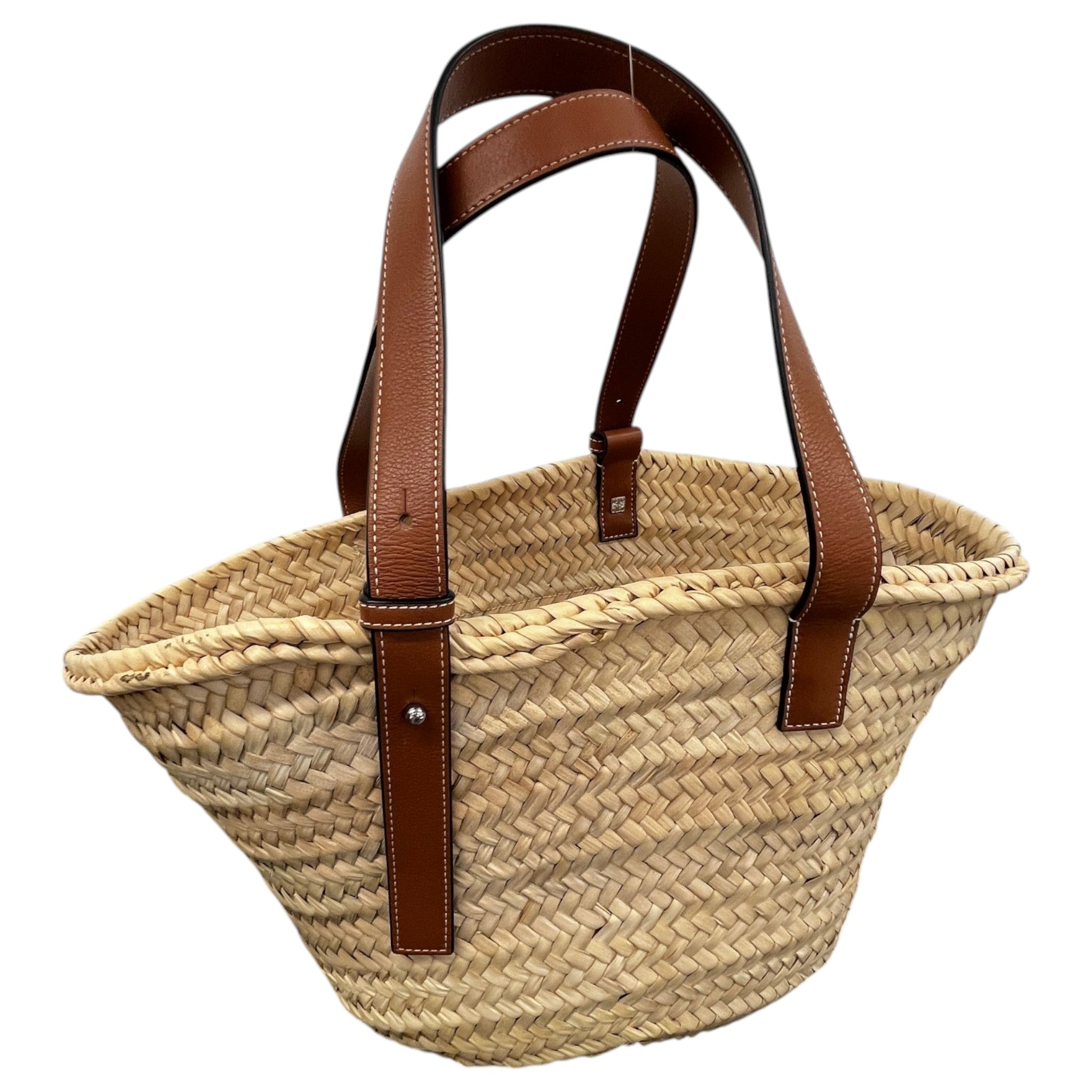 Women's Large Classic Basket In Palm Leaf Bag Brown