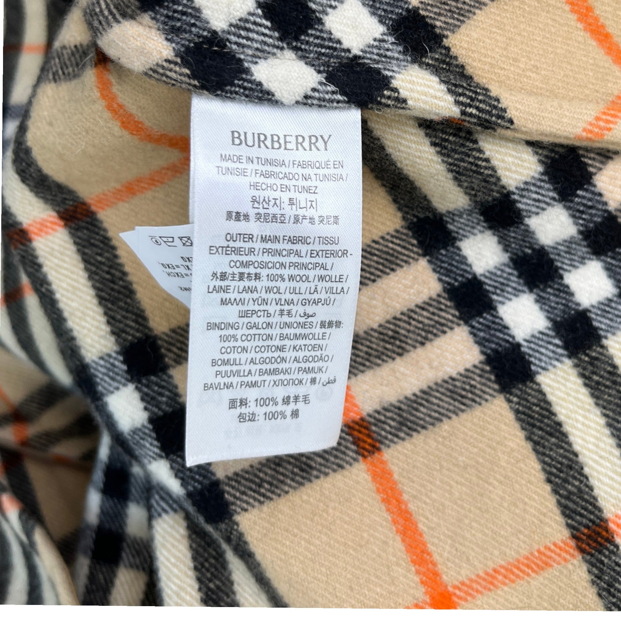 Men's Check Poplin OverShirt Beige Size XL