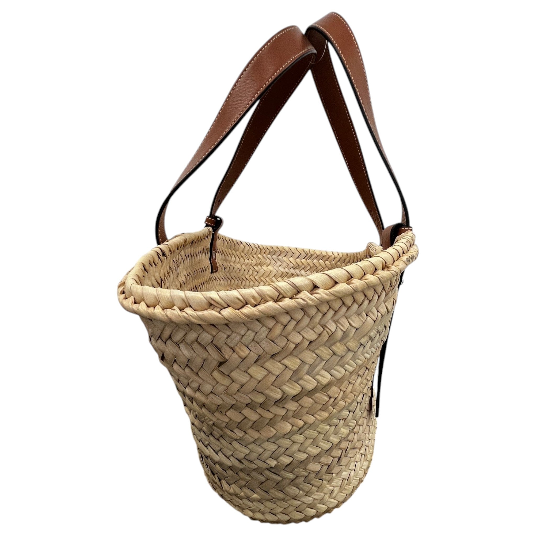 Women's Large Classic Basket In Palm Leaf Bag Brown