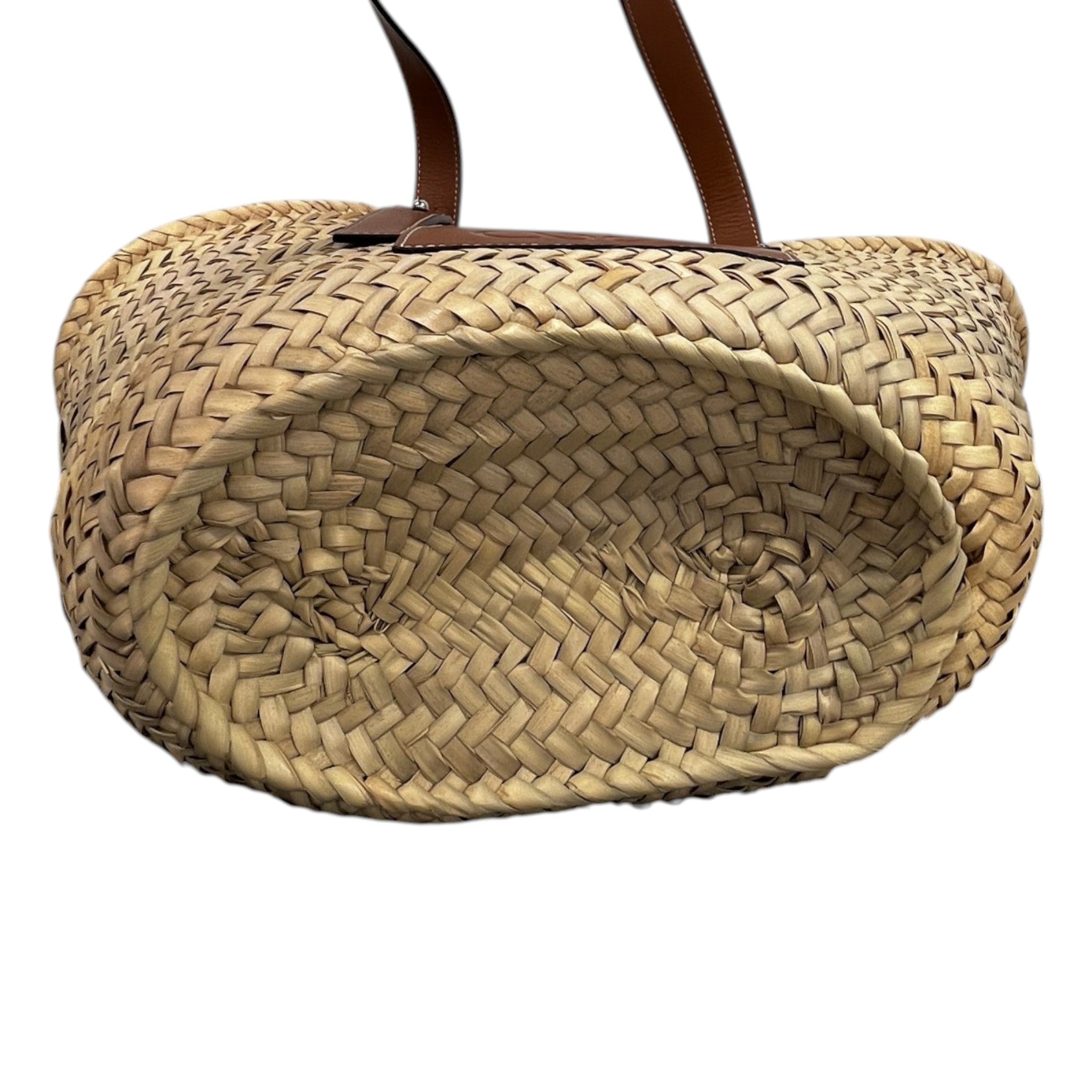 Women's Large Classic Basket In Palm Leaf Bag Brown