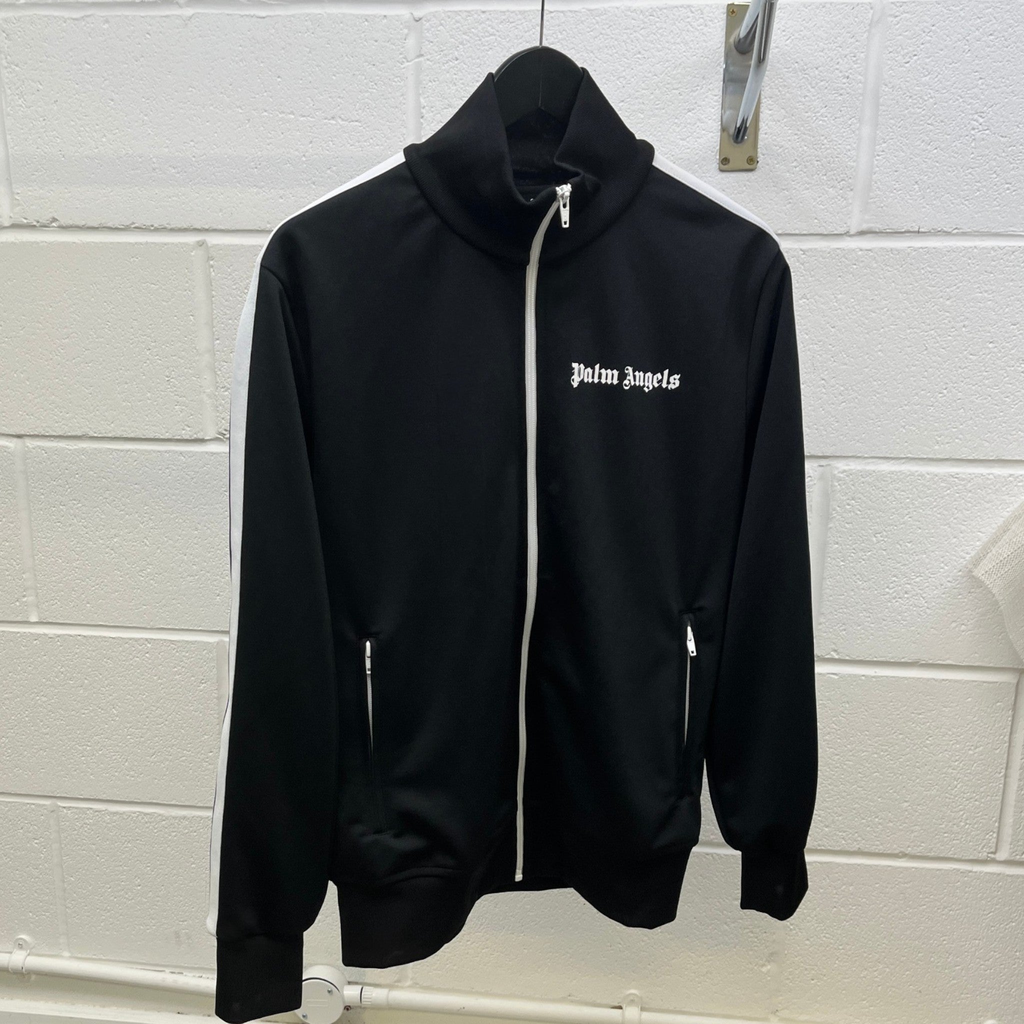 Men's Logo Print Track Jacket Black Size L