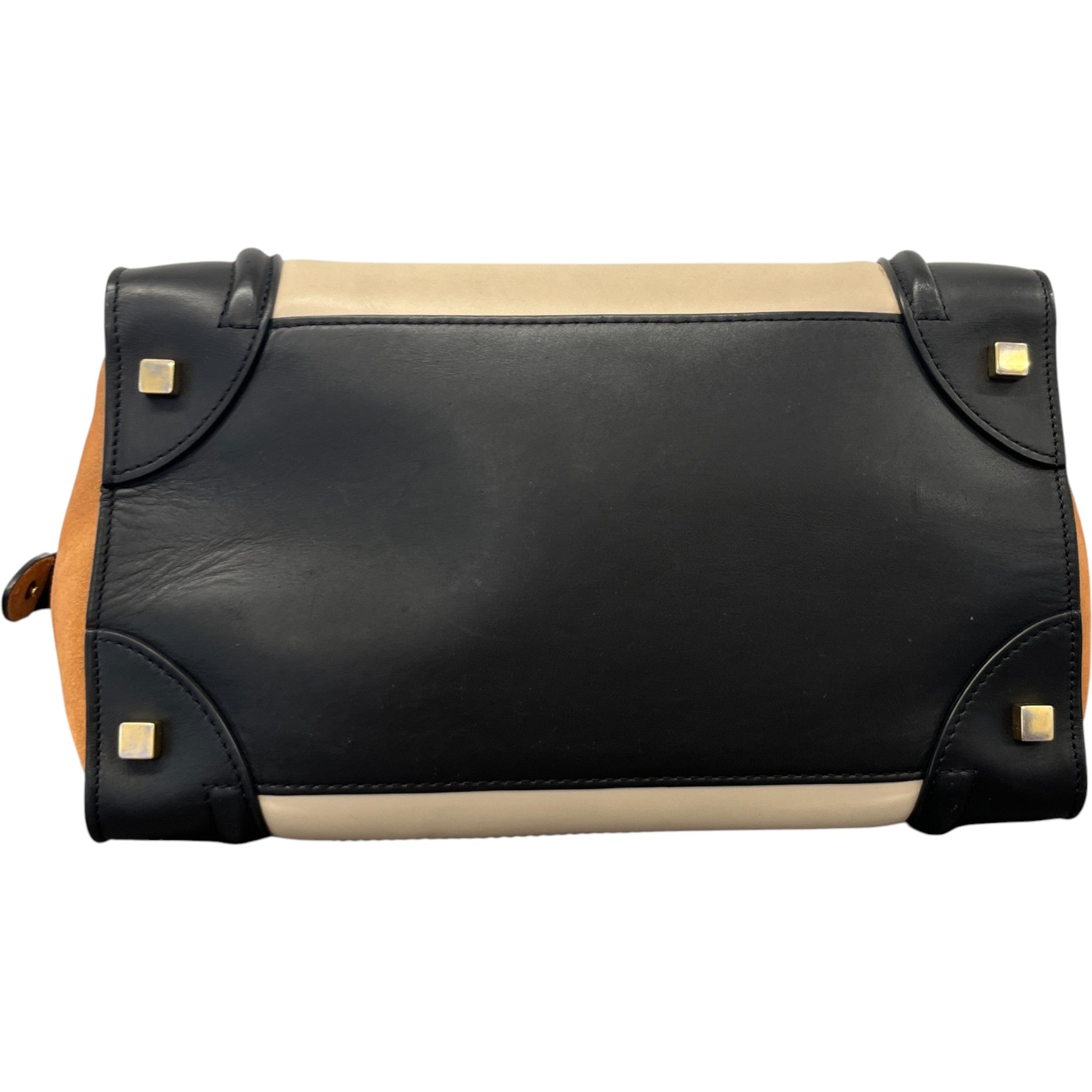 Women's Tricolour Luggage Tote Bag Beige