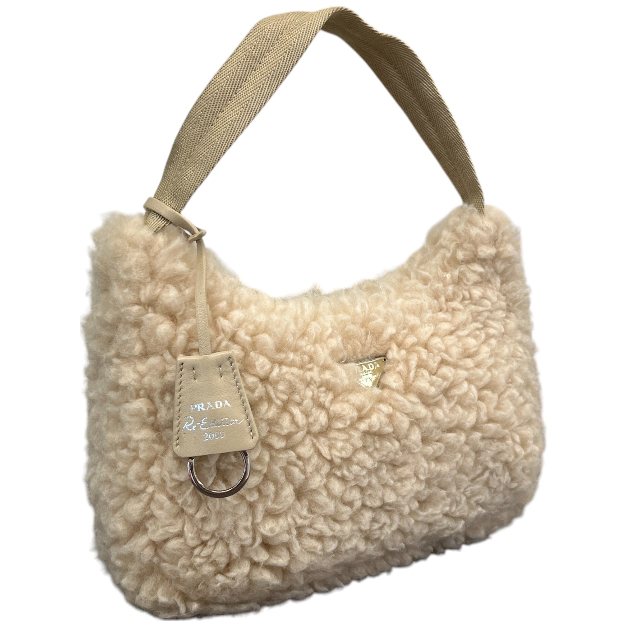 Women's 2000 Wool Cashmere-Blend Shoulder Bag Beige