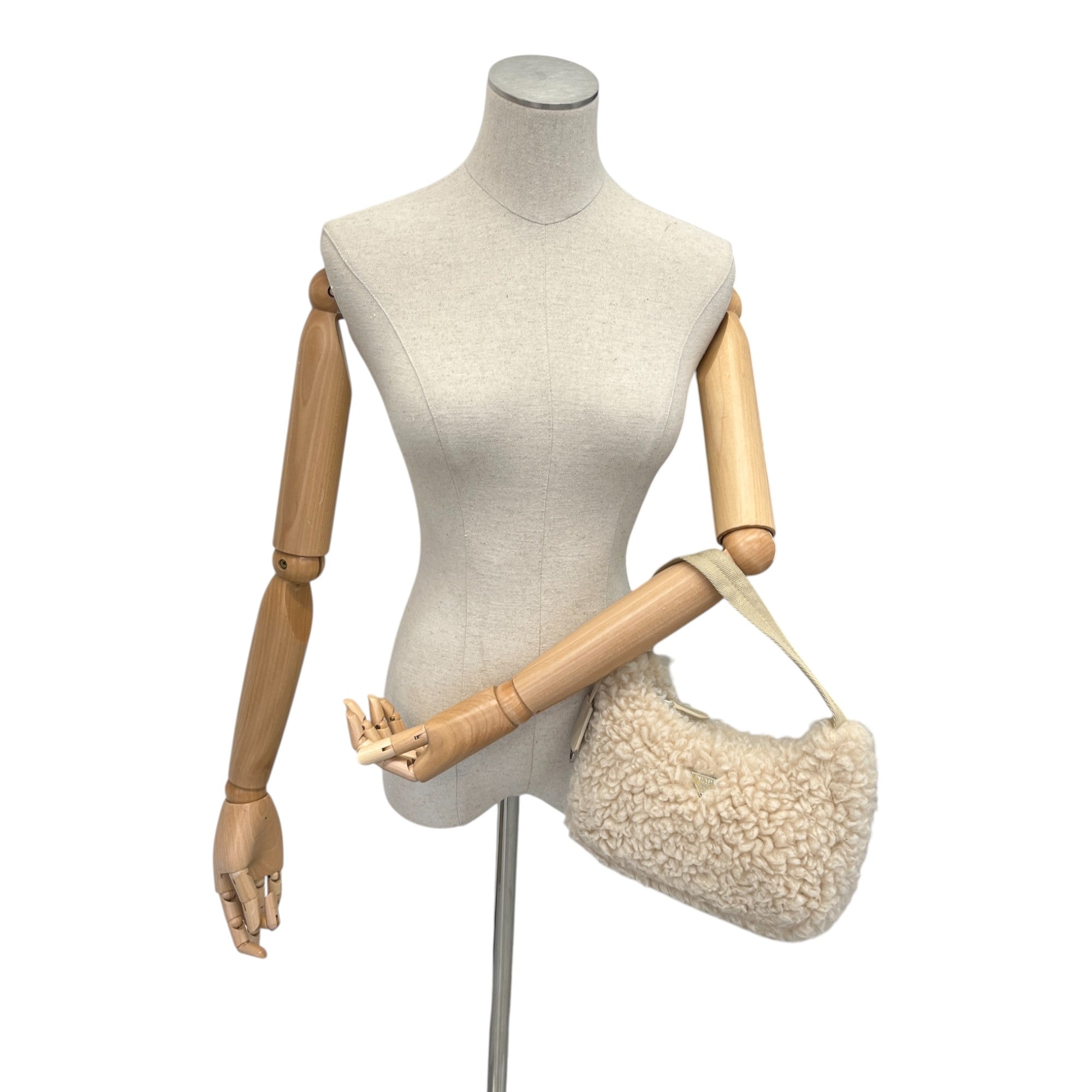 Women's 2000 Wool Cashmere-Blend Shoulder Bag Beige